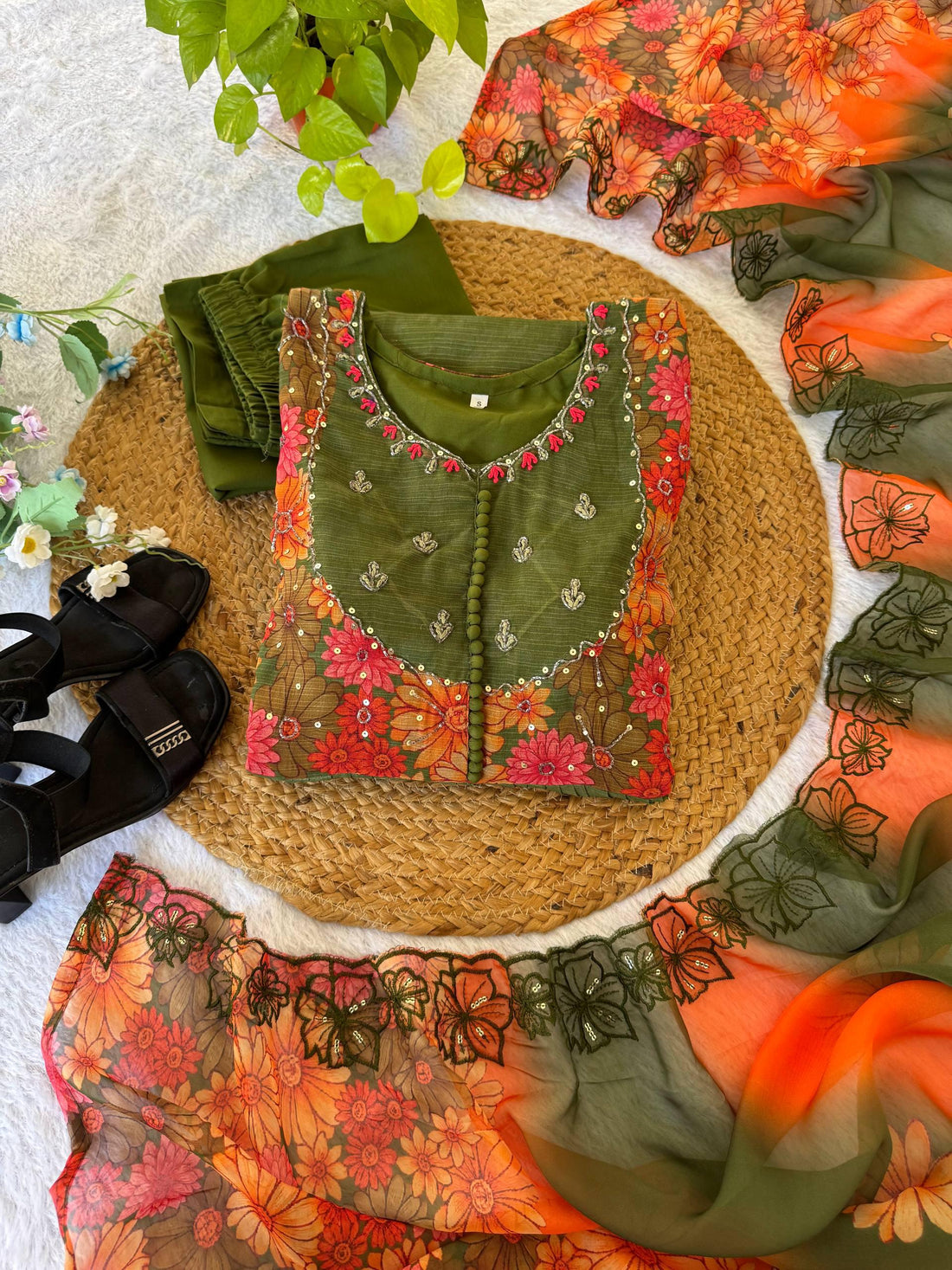 Designer Georgette Gown with dupatta
