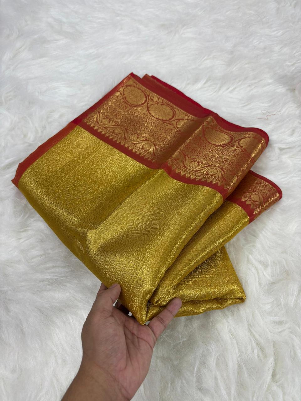 Soft Banarasi Gold Tissue Silk Saree
