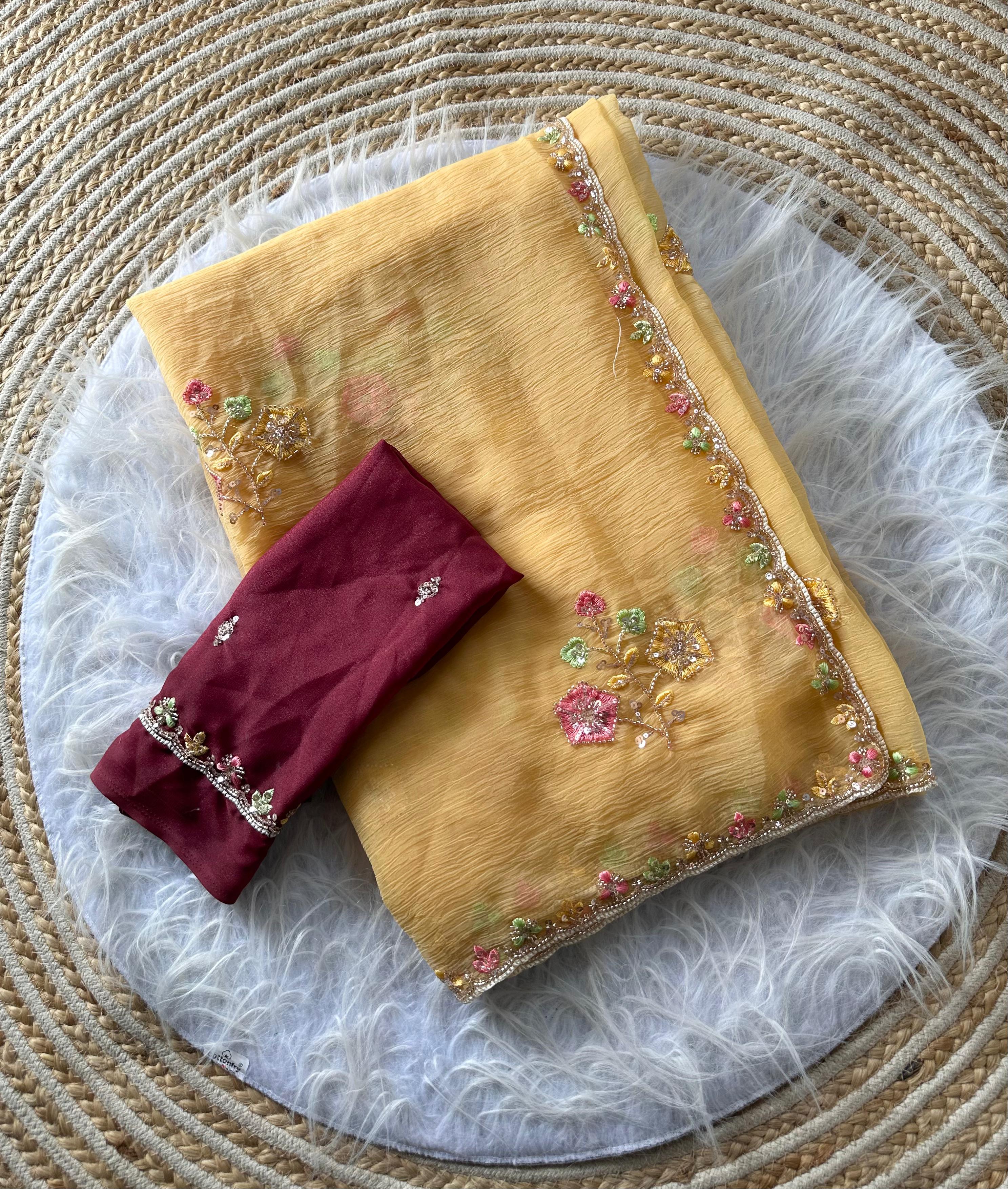 Pure Soft Wari Work Chiffon Silk Sarees