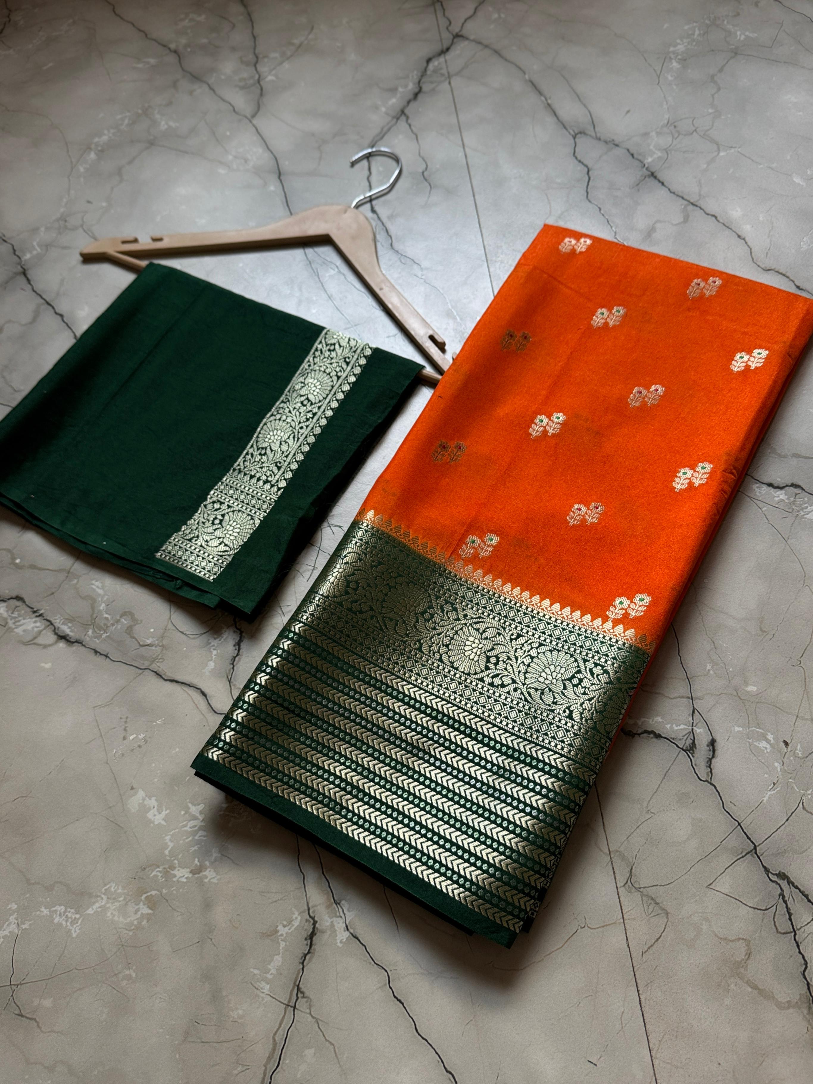 Banarasi Raw Mango Silk Sarees