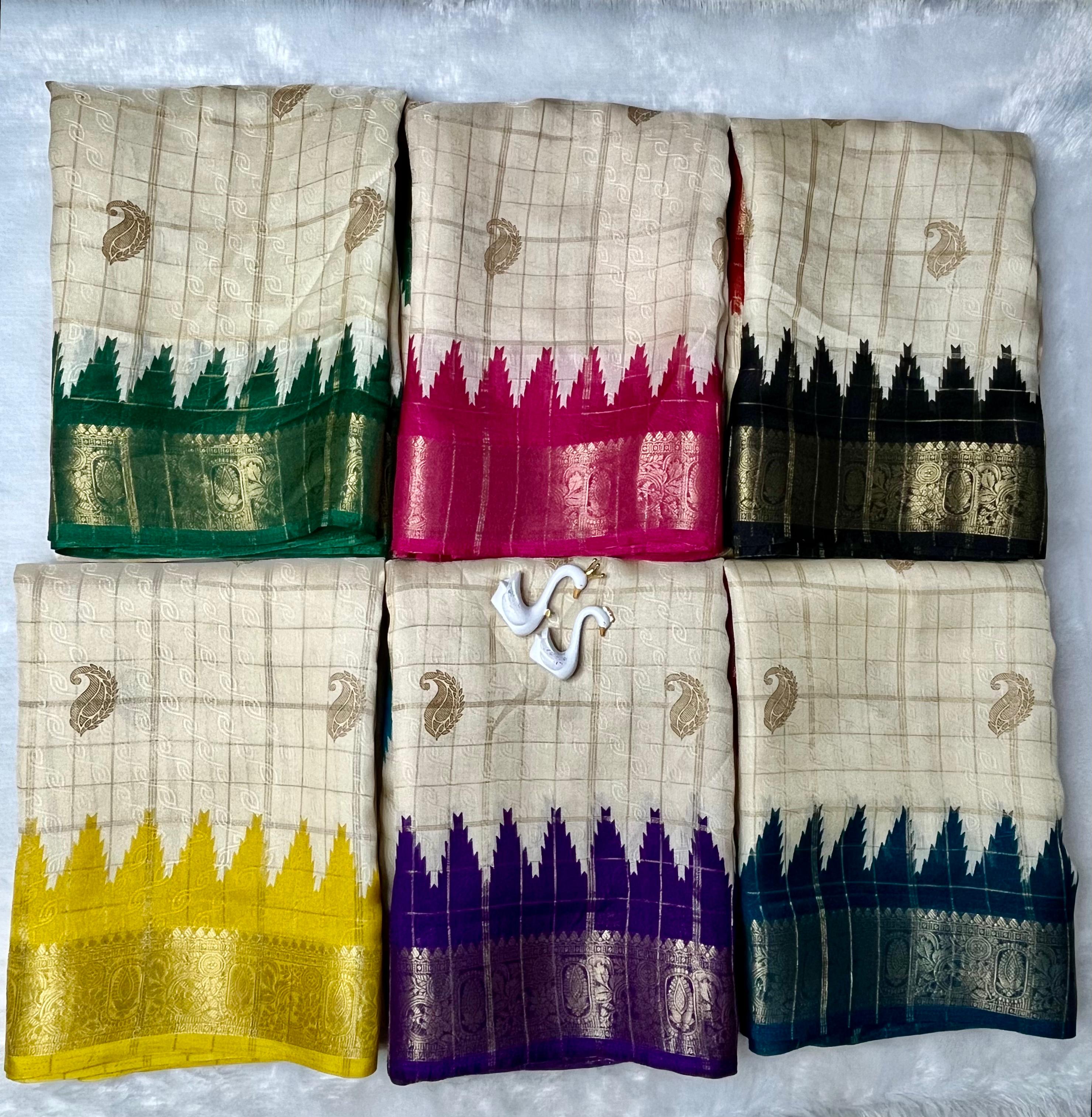 MASSMELLO WEAVING JARI CHEX SAREES