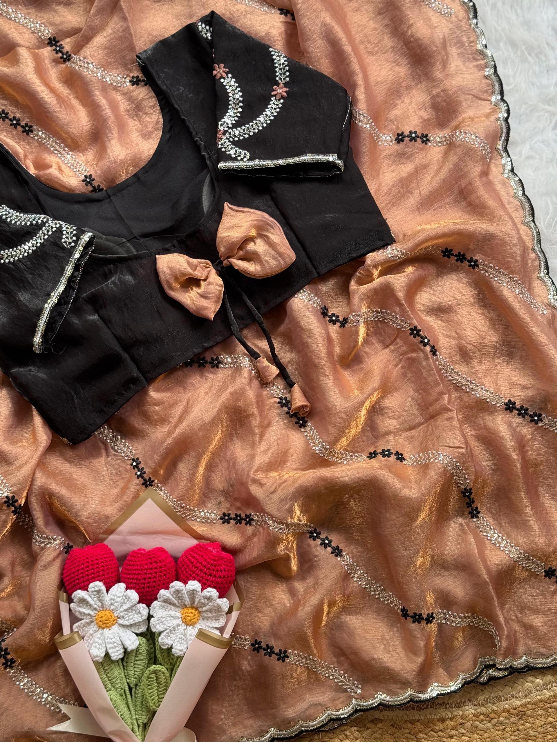 Cocktail sequence work sarees