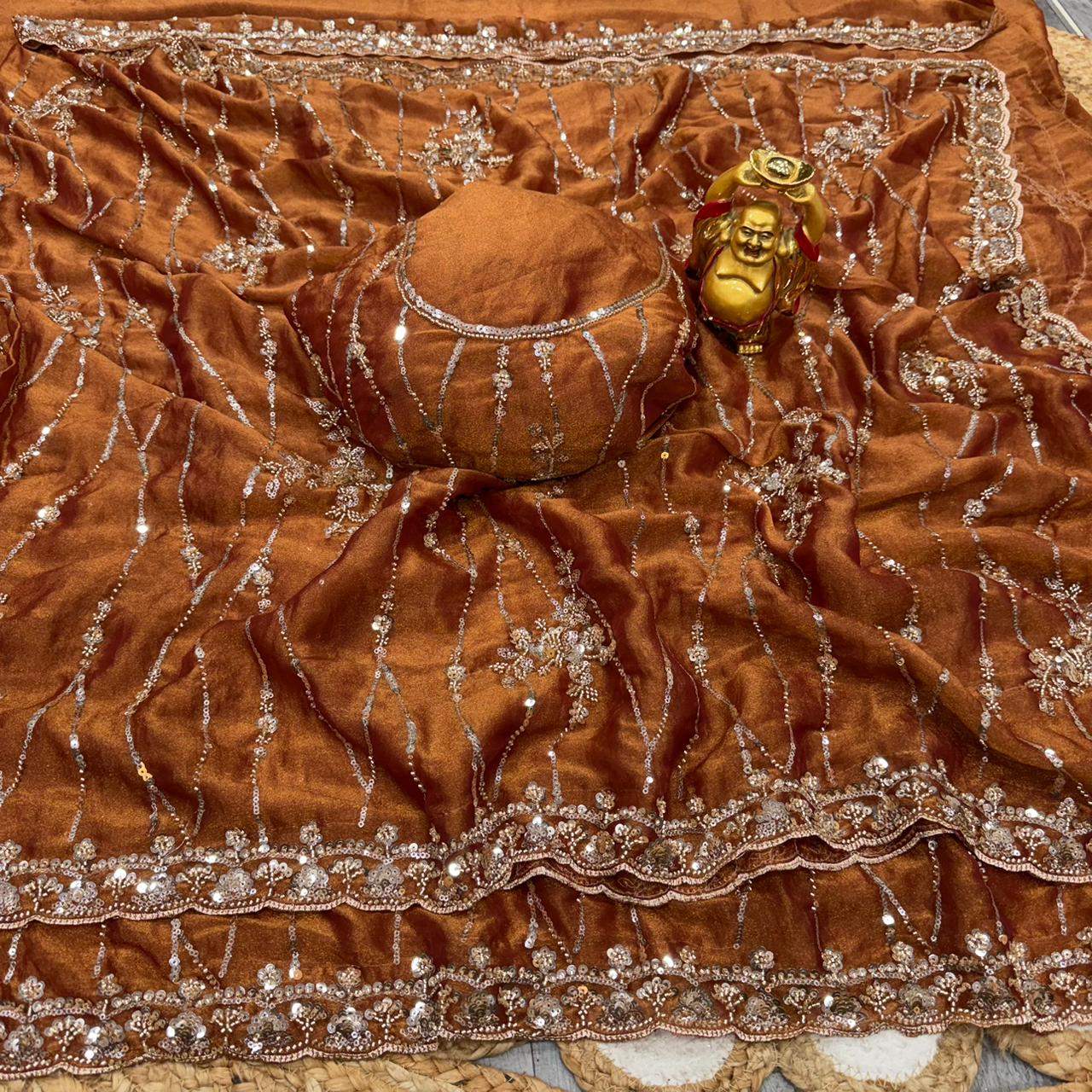 Launch Grand Party Wear Saree in Original Beeds Work
