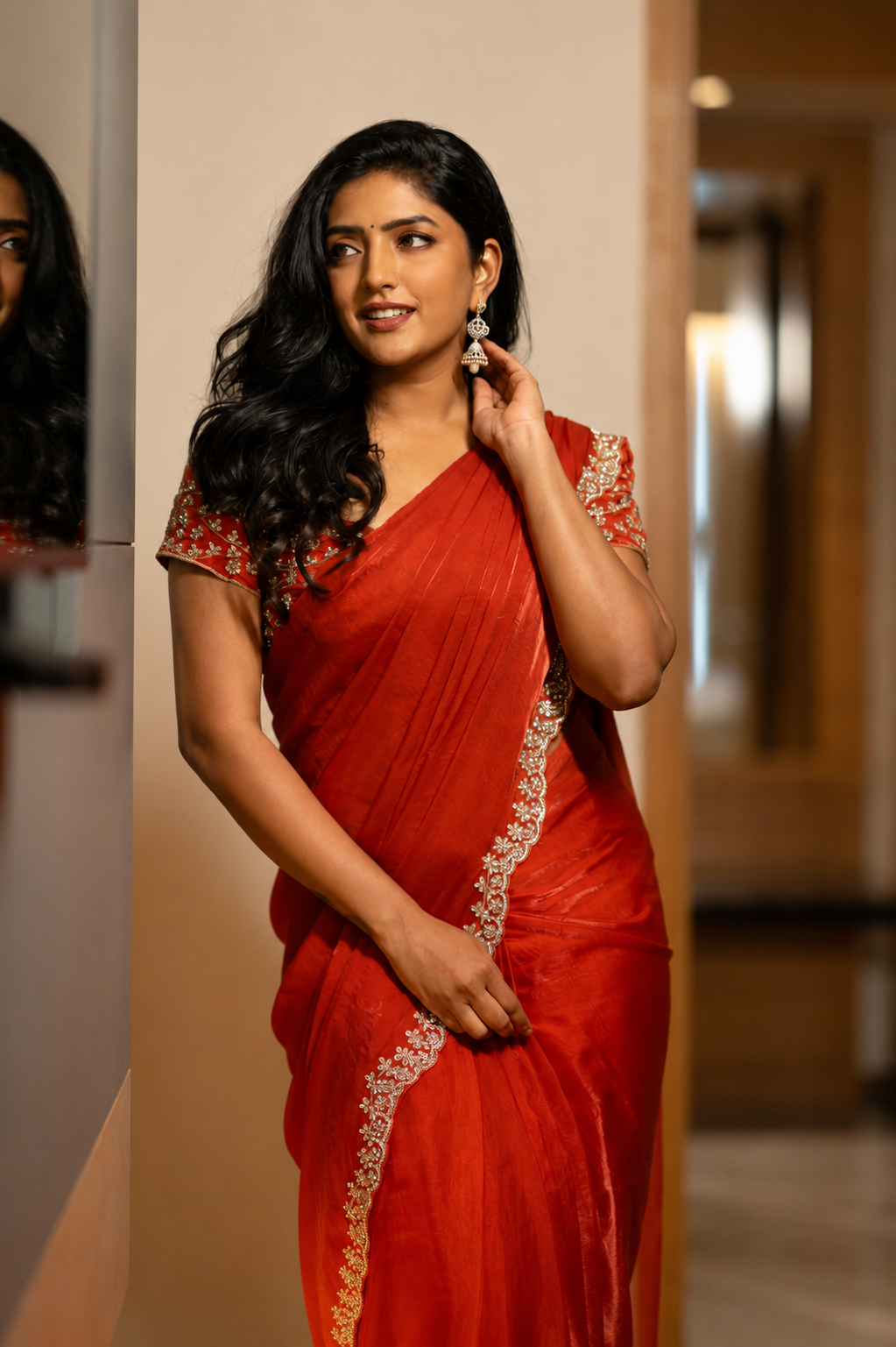 Cocktail Saree with Designer Blouse