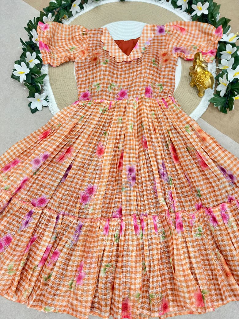 Pure Kota Cotton Designer Frocks