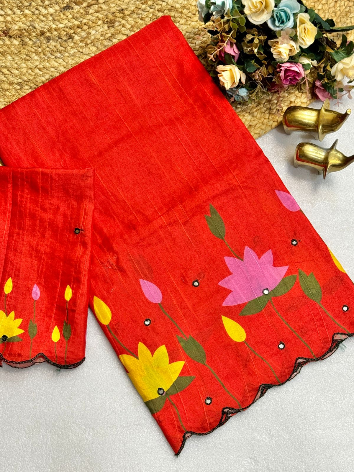 Handloom tusser silk sarees