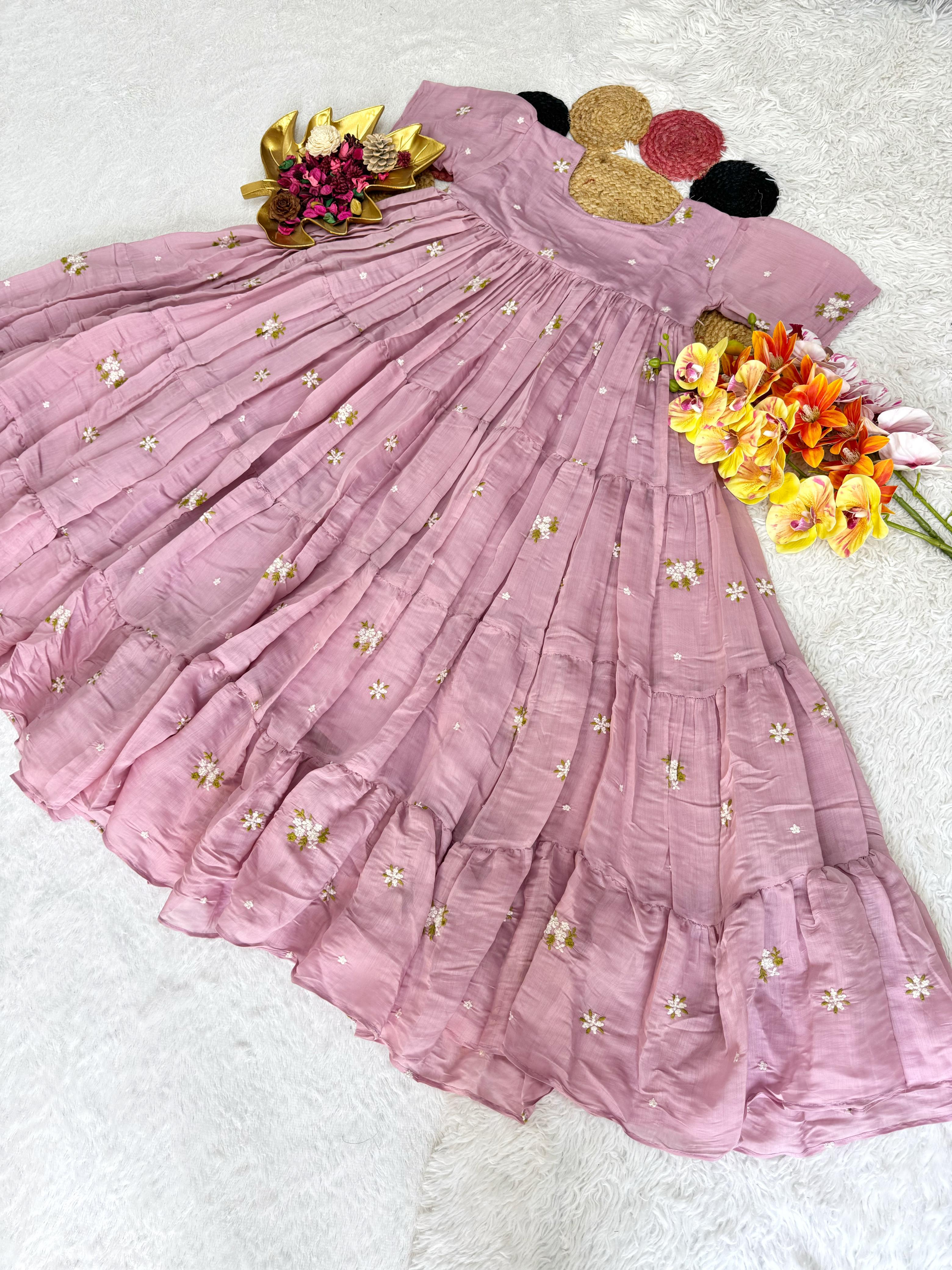 Designer Mul Chanderi Frocks