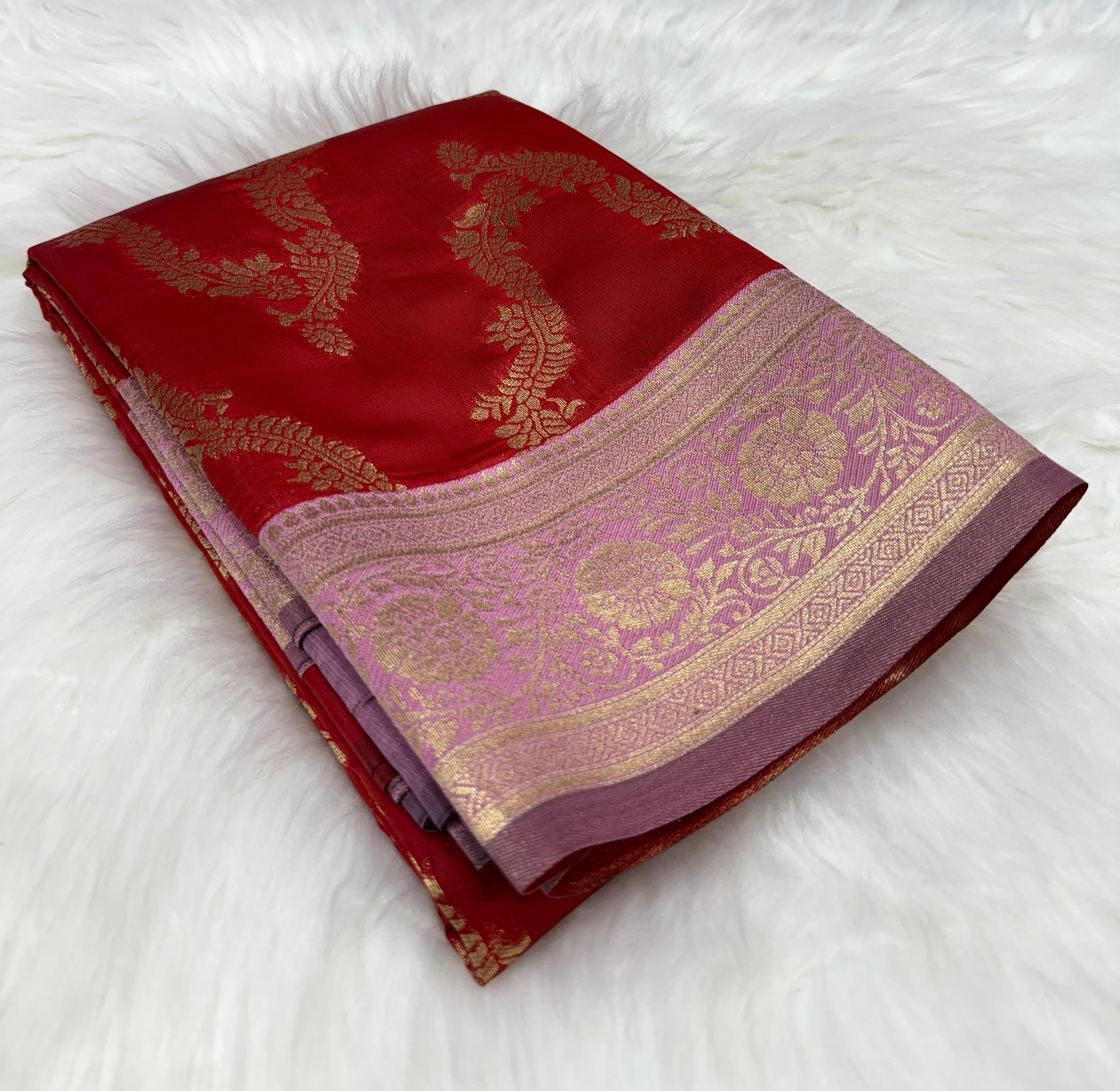 Beautiful Soft Foily Silk Sarees in Semi Kanchipattu Style