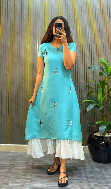 Designer Maggam Hand Work A-line Kurti