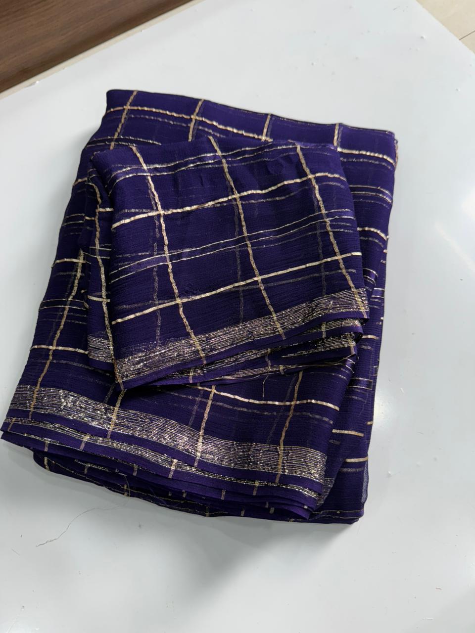 Viscose Georgette Saree With Running Viscose Blouse
