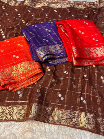 Vintage Viscose Chinnon Sarees