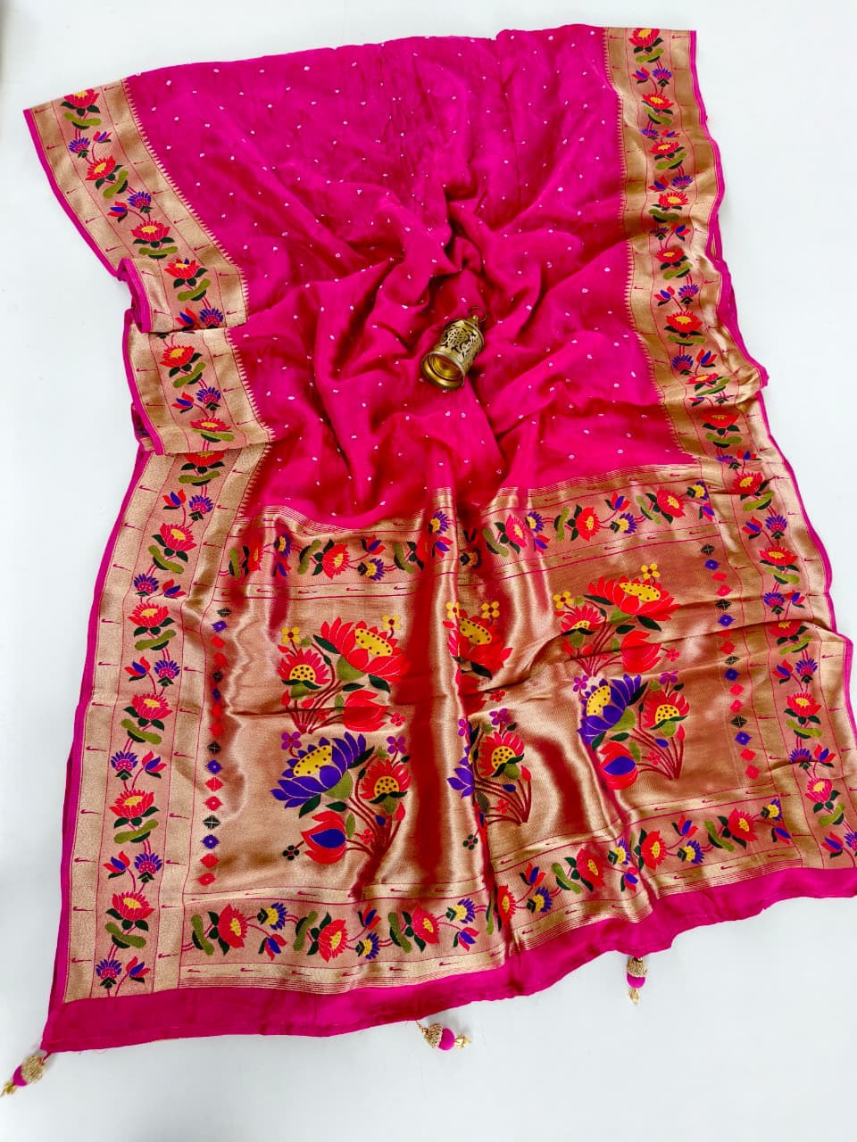 Pure Viscose Bandhini Sarees