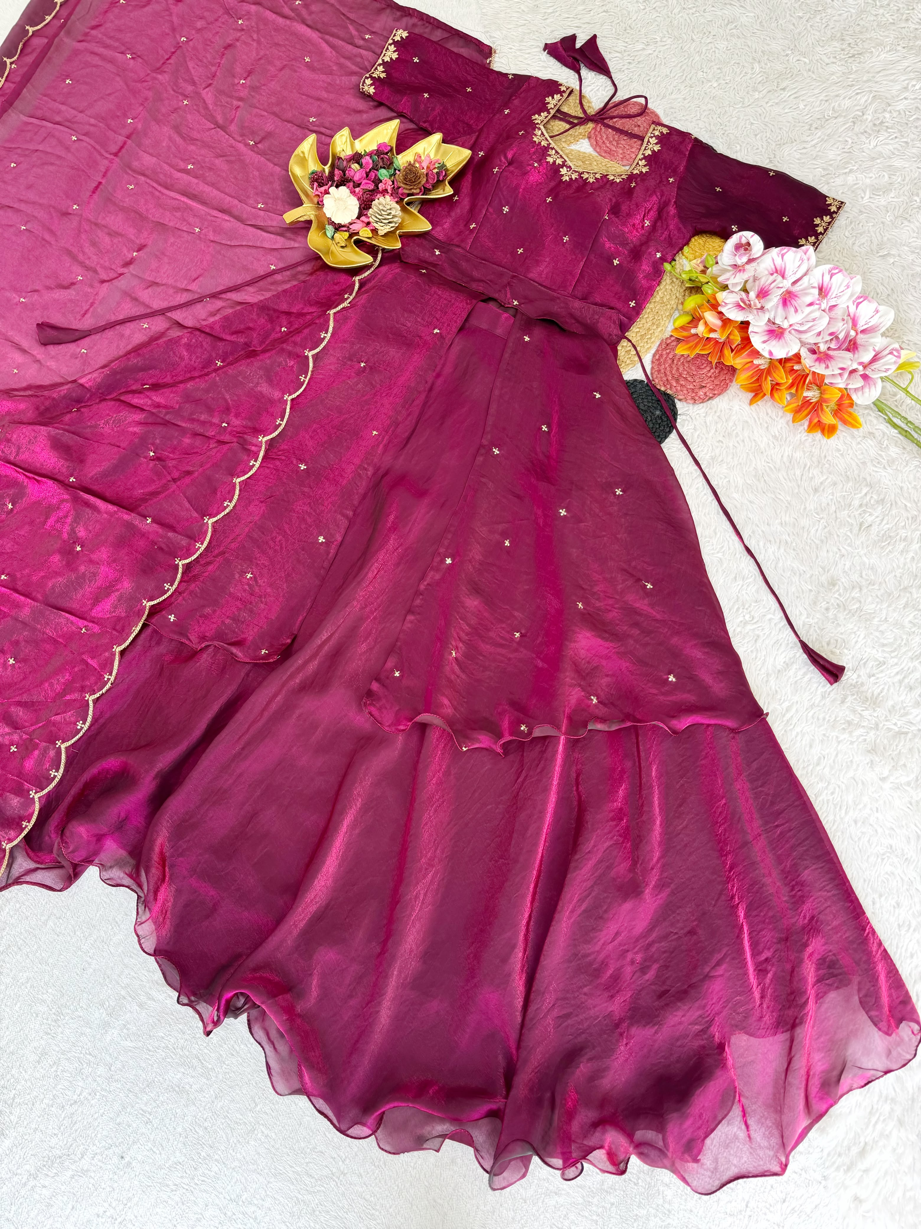 Beautiful Heavy Space Silk Lehenga Choli with Set Double Frill