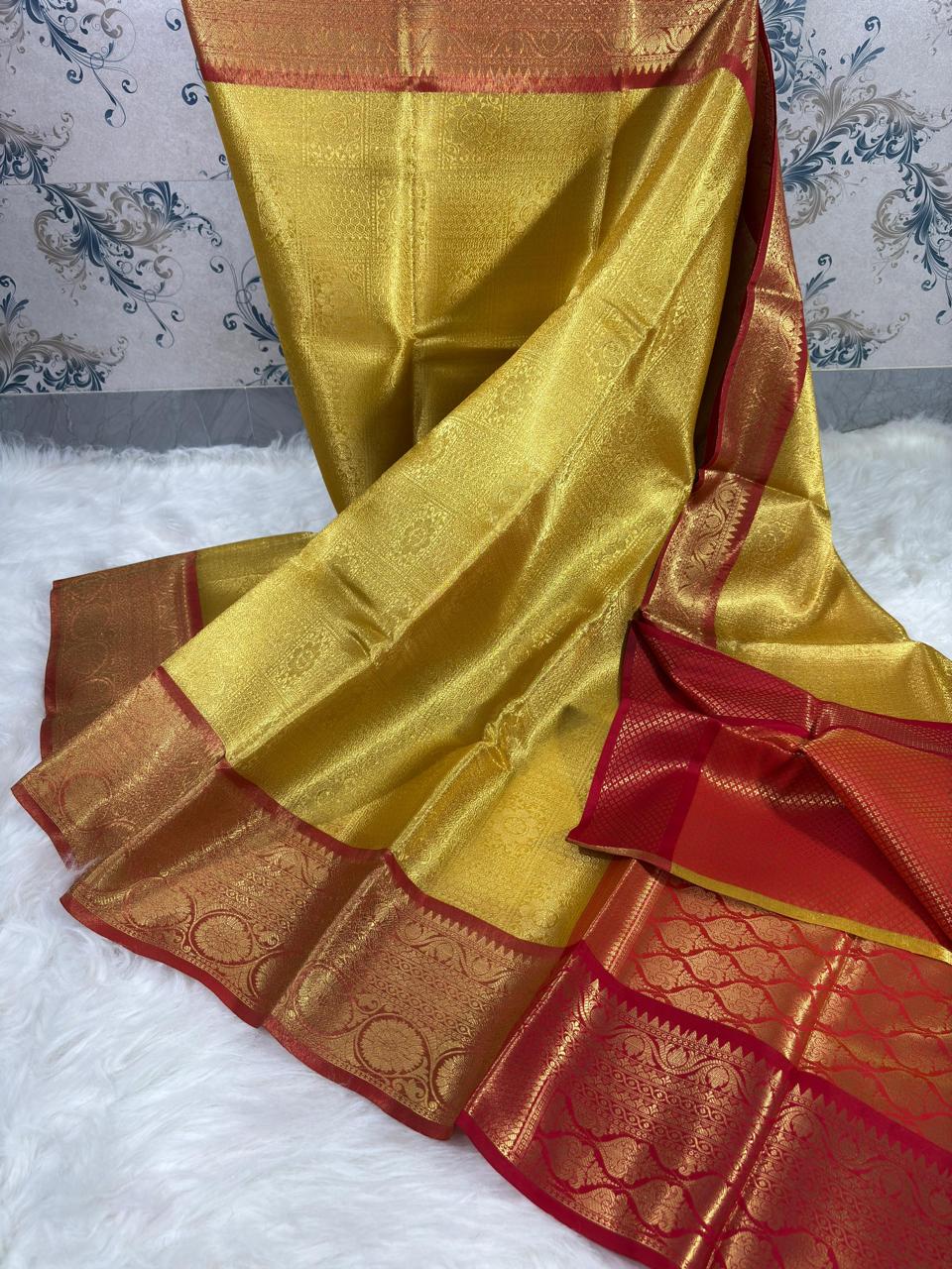 Soft Banarasi Gold Tissue Silk Saree