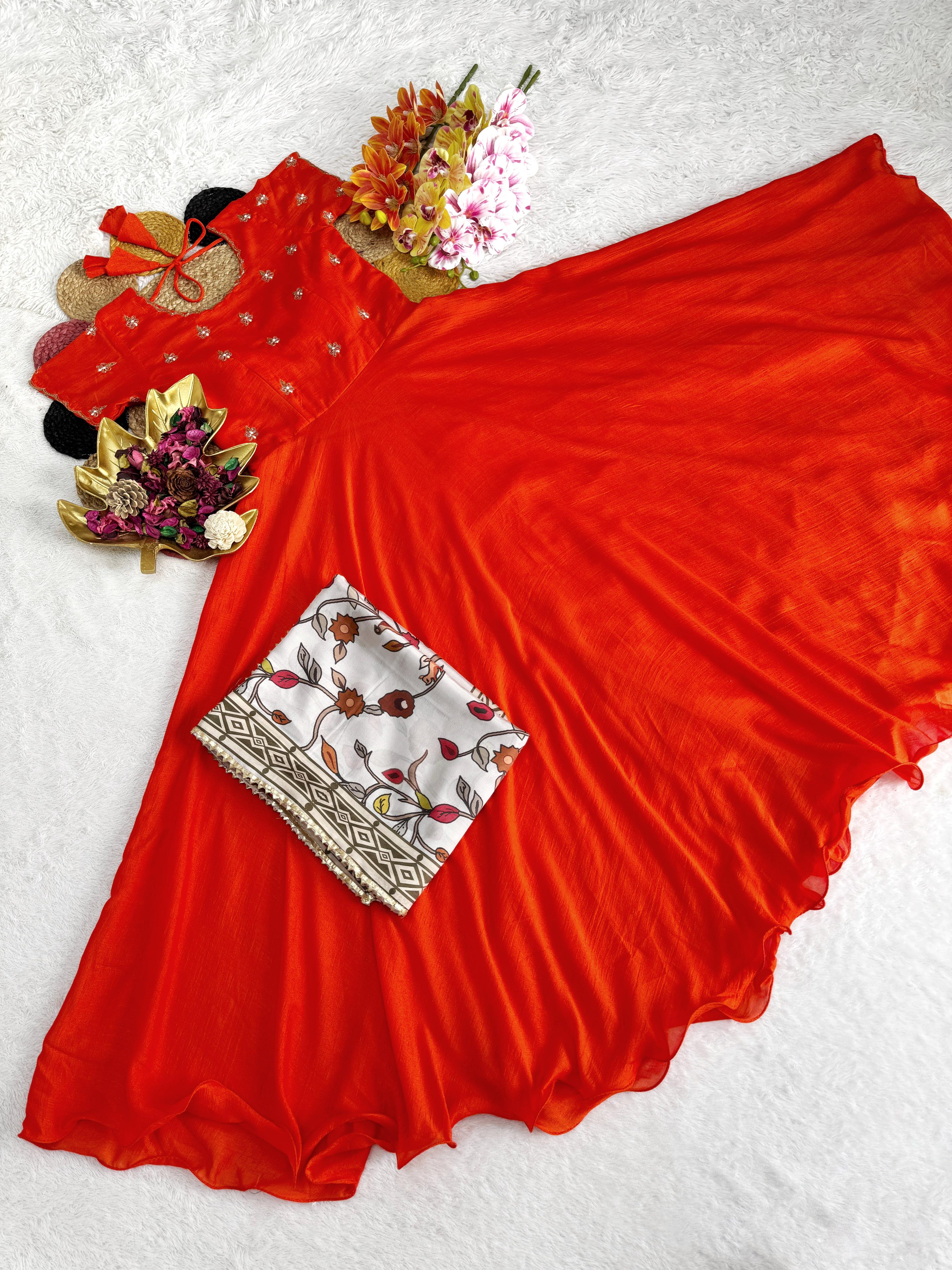 Maggam Work Gown with Designer Duppata
