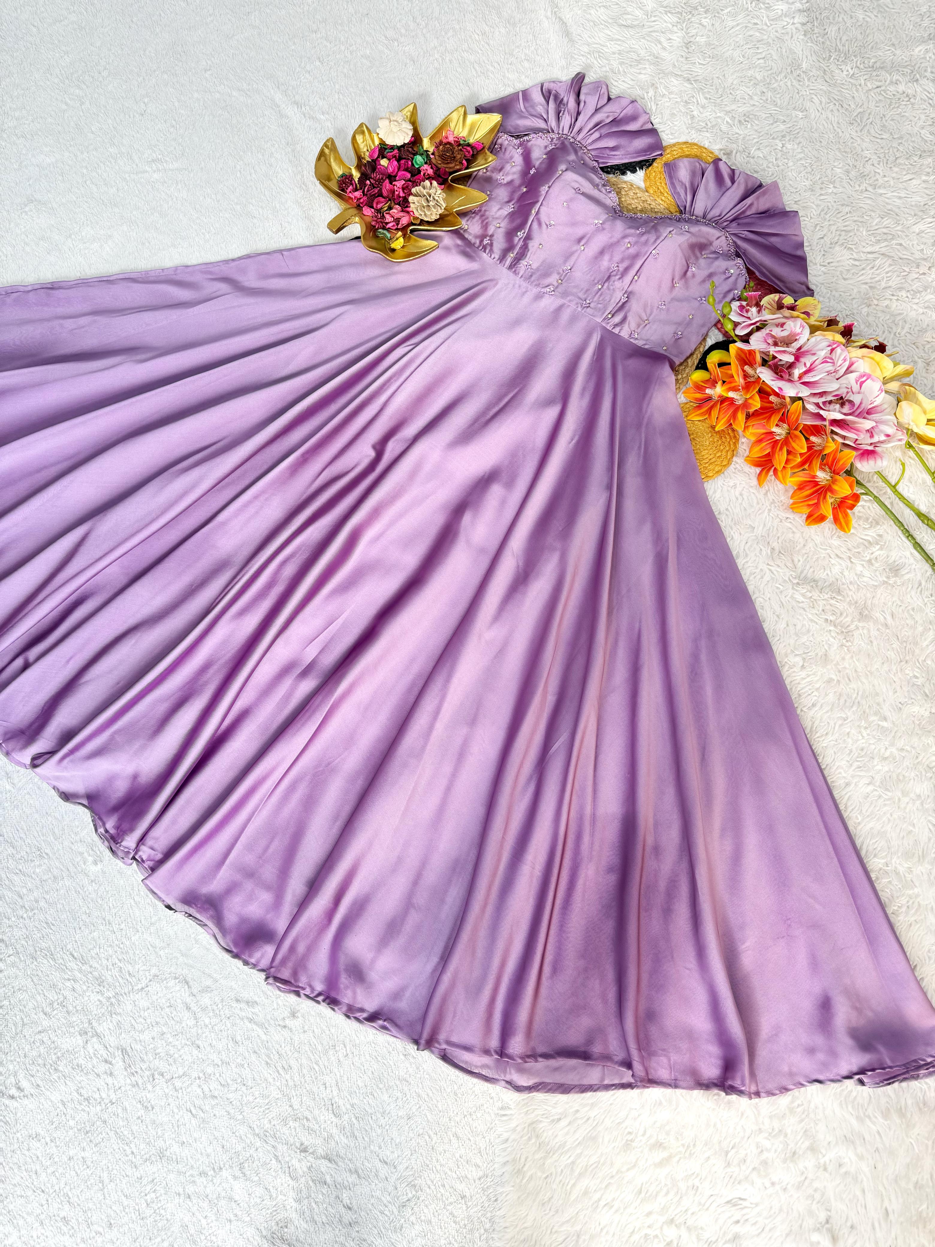 Special Maggam Work Rangoli Silk Gown