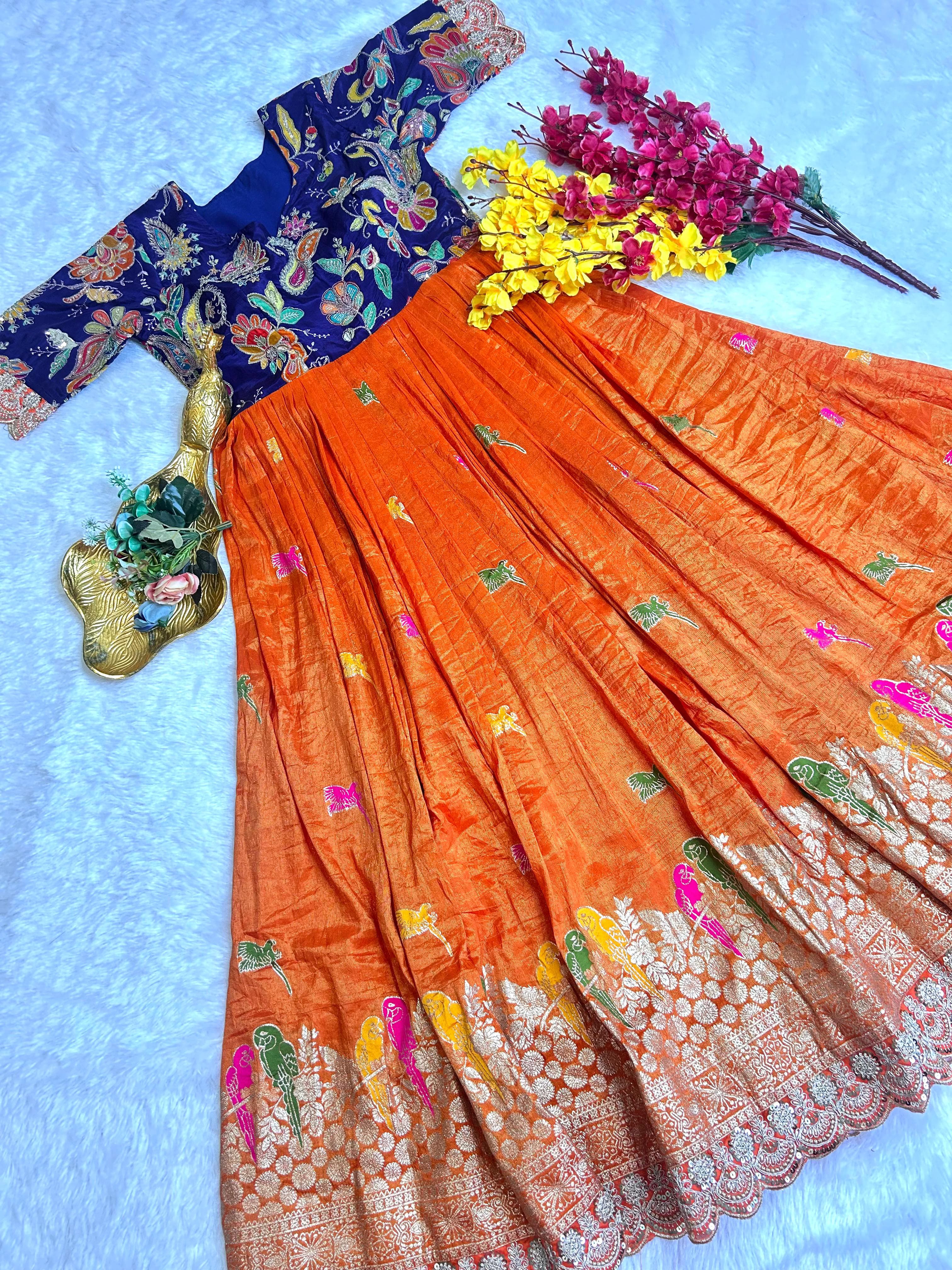 Premium Paithani Dola Silk Gown