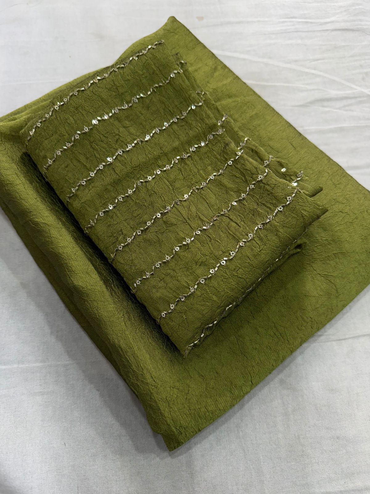 Rangoli Crush Silk Saree with Sequence Work Blouse