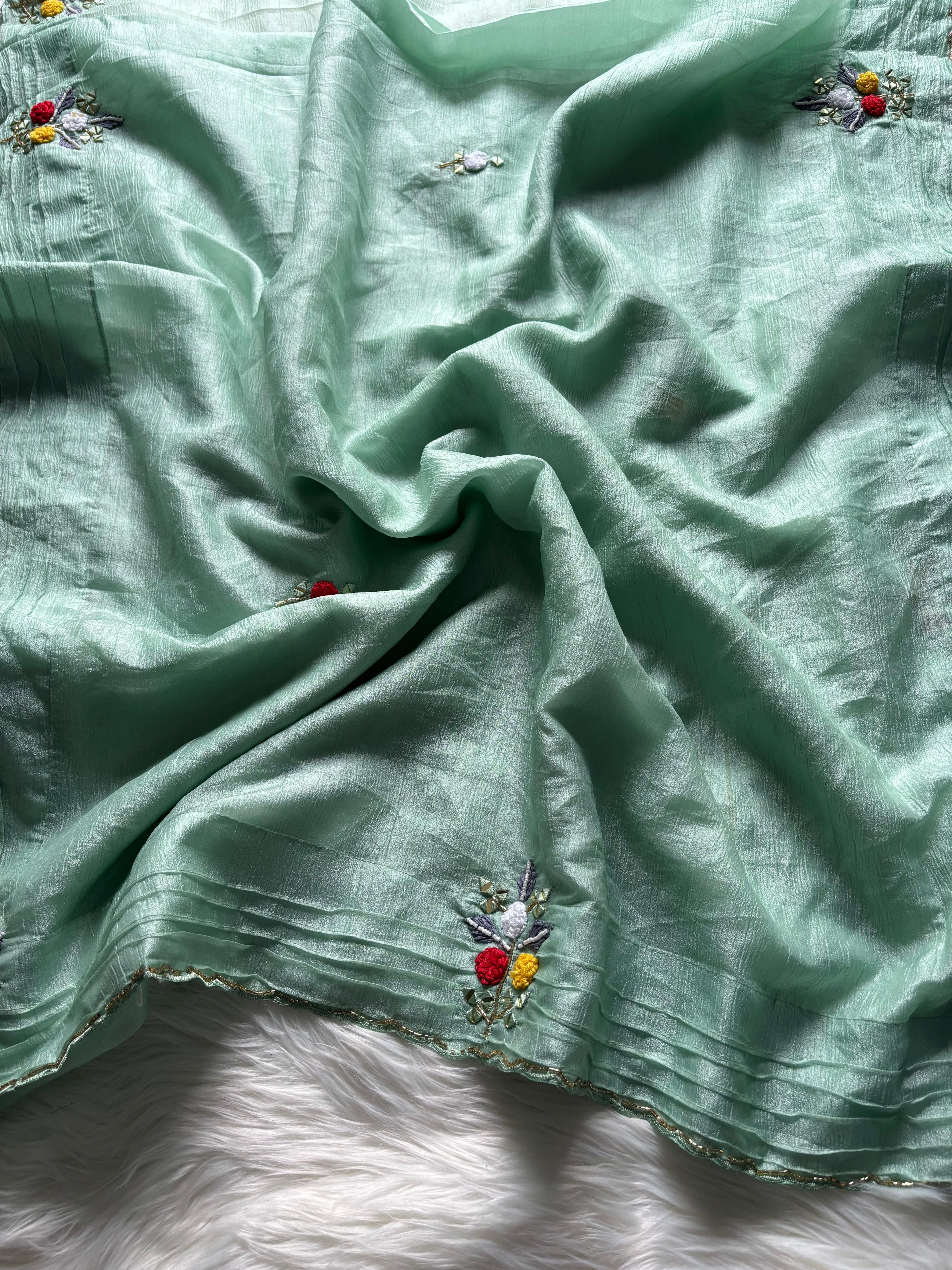 Premium Candy Crush Saree with Stitched Blouse free size 38