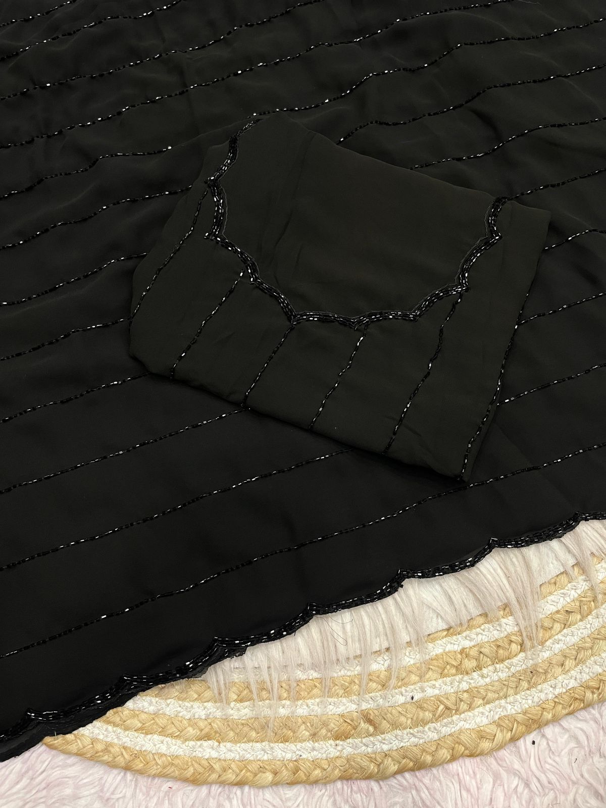 Celebrity Inspired Black Cocktail Saree