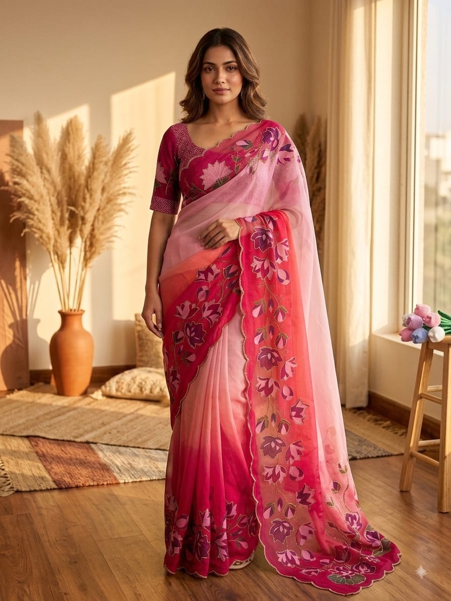 Soft Tebby Silk with Katdana Handwork