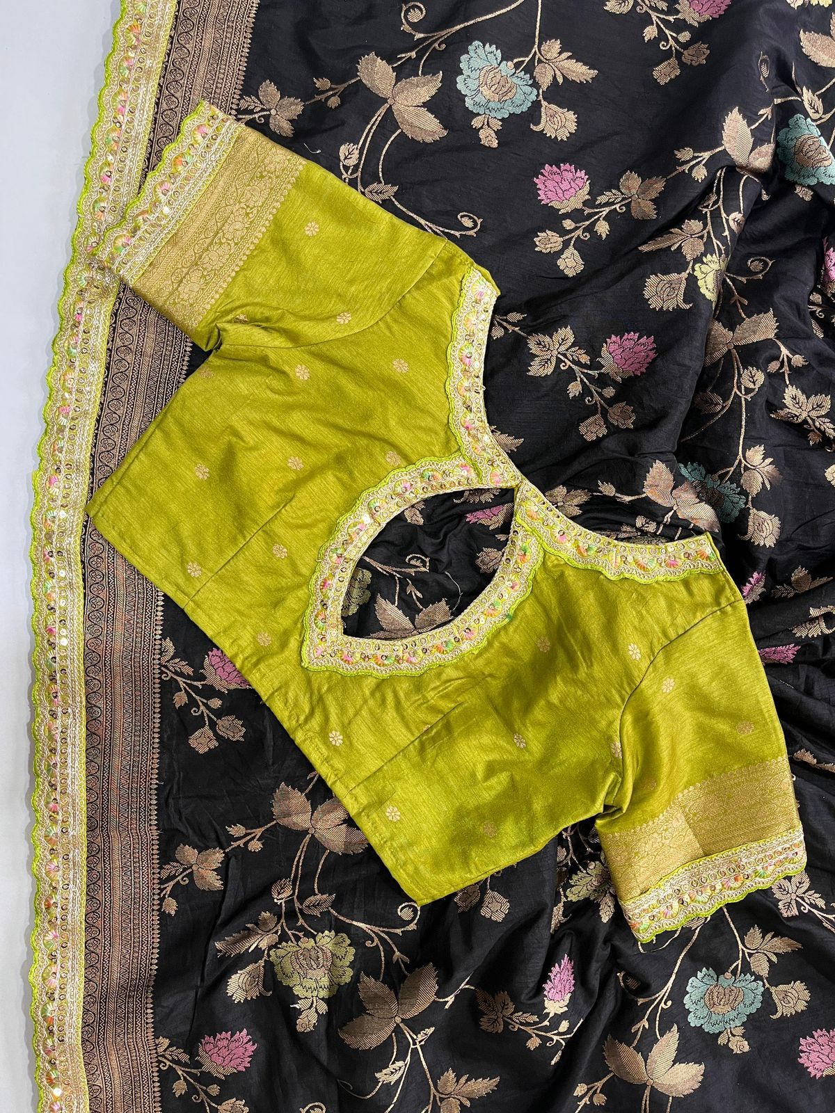 Premium Soft Silk Saree with stitched designer Blouse