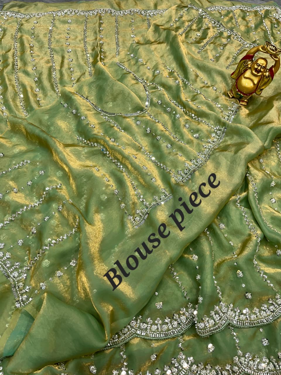 Space Silk Saree with Premium Beads Handwork