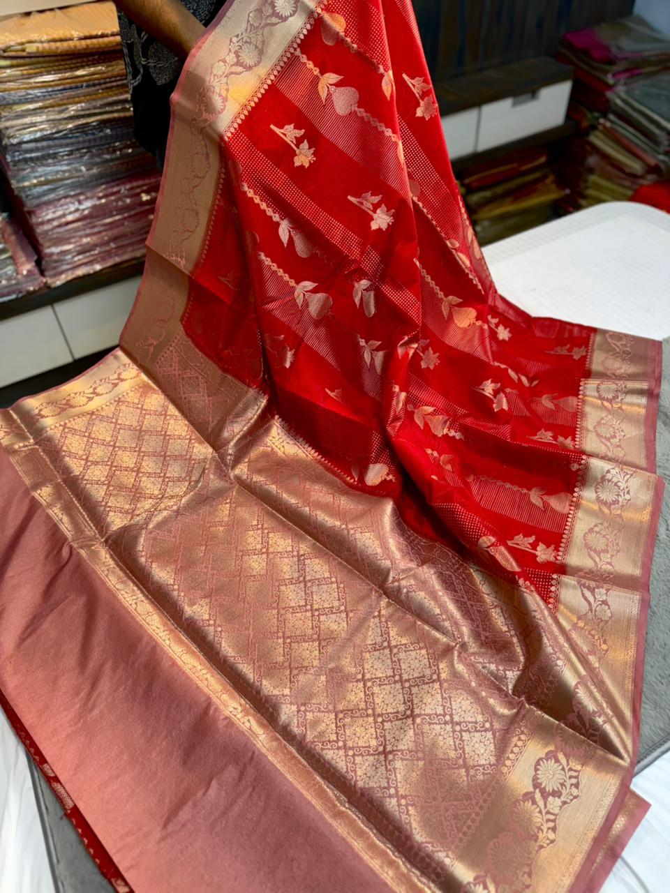 Beautiful Banarasi Dyble Dupion Soft Silk Saree