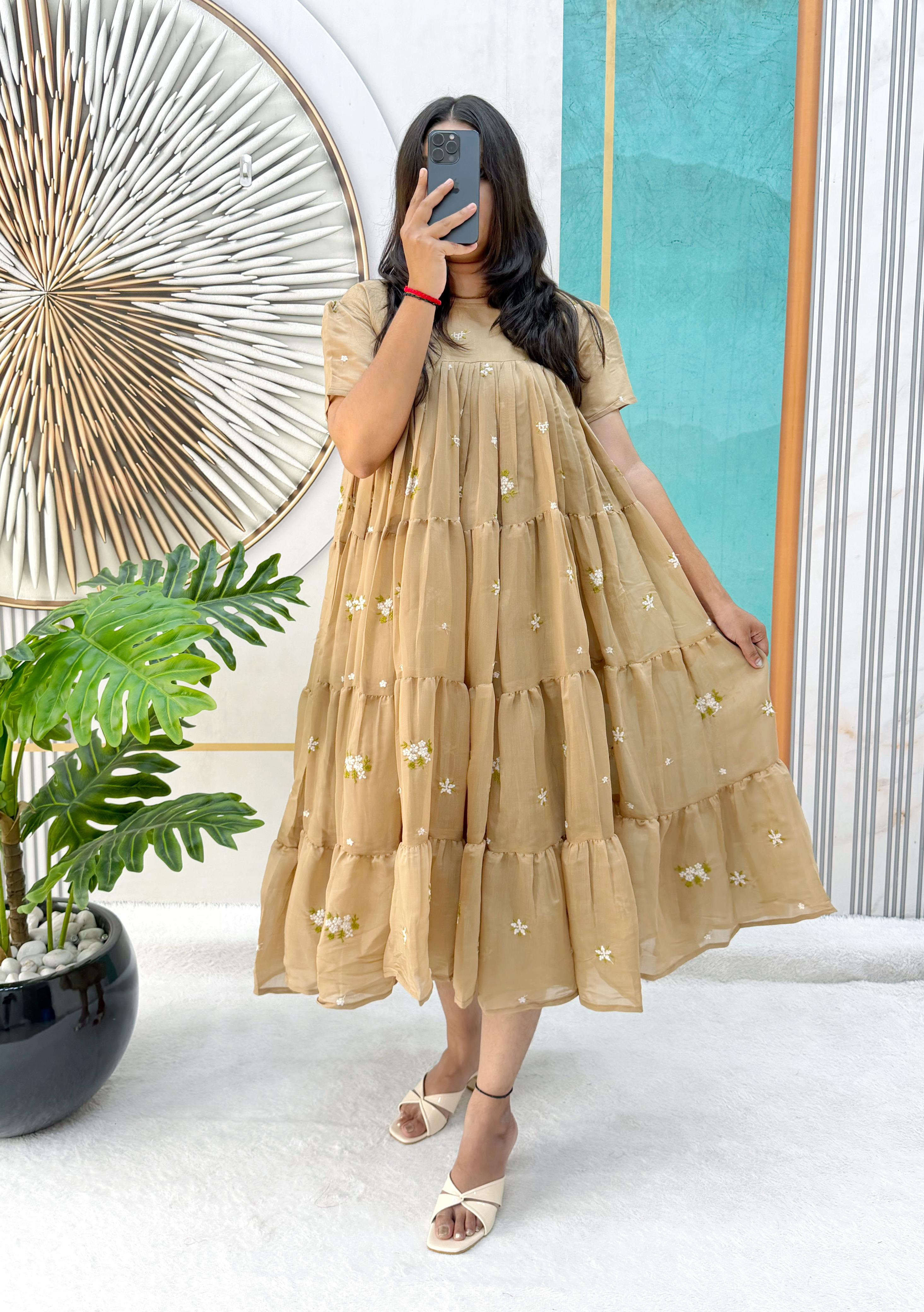 Designer Mul Chanderi Frocks