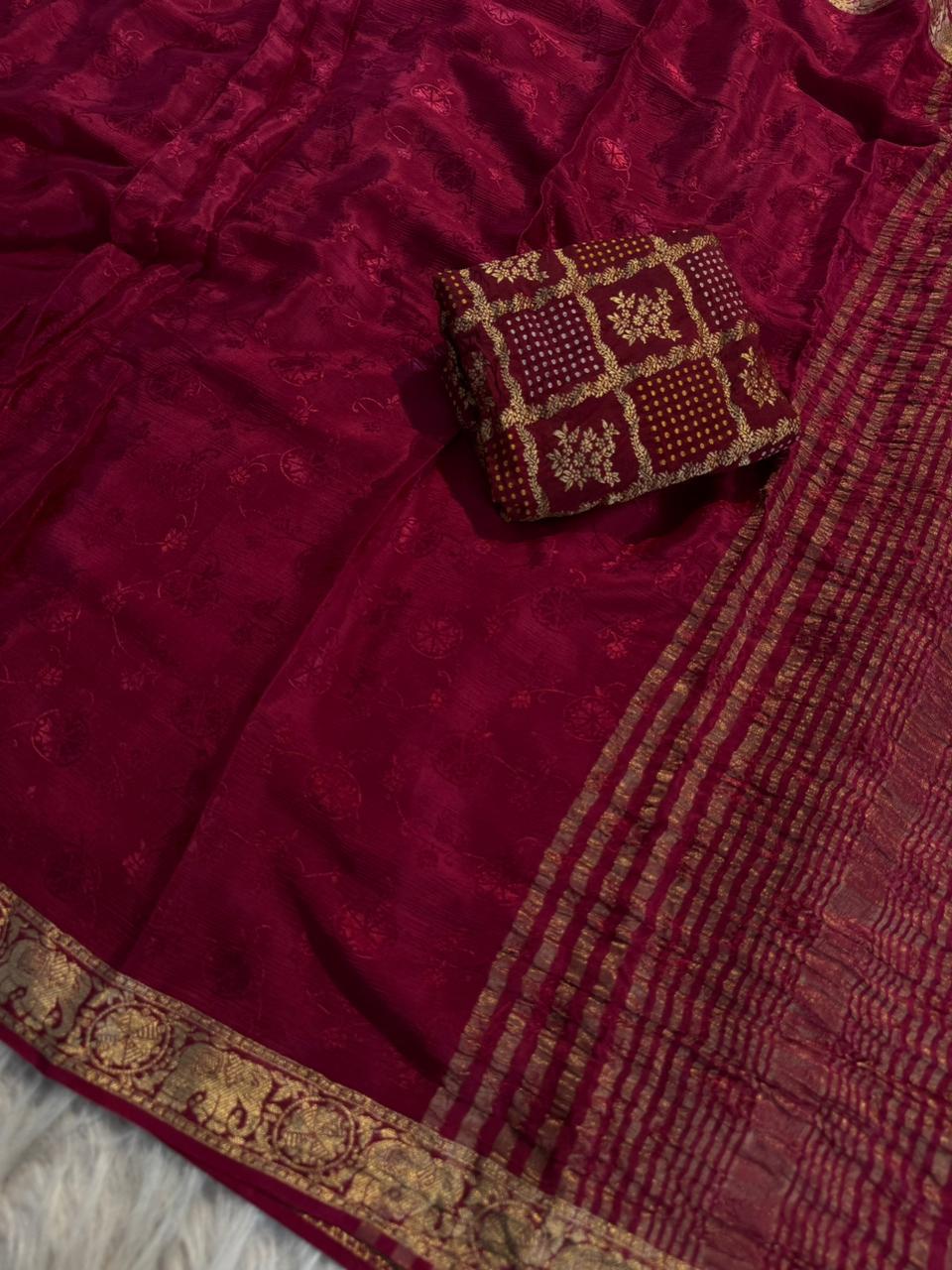 Pure Viscose Chinnon Sarees