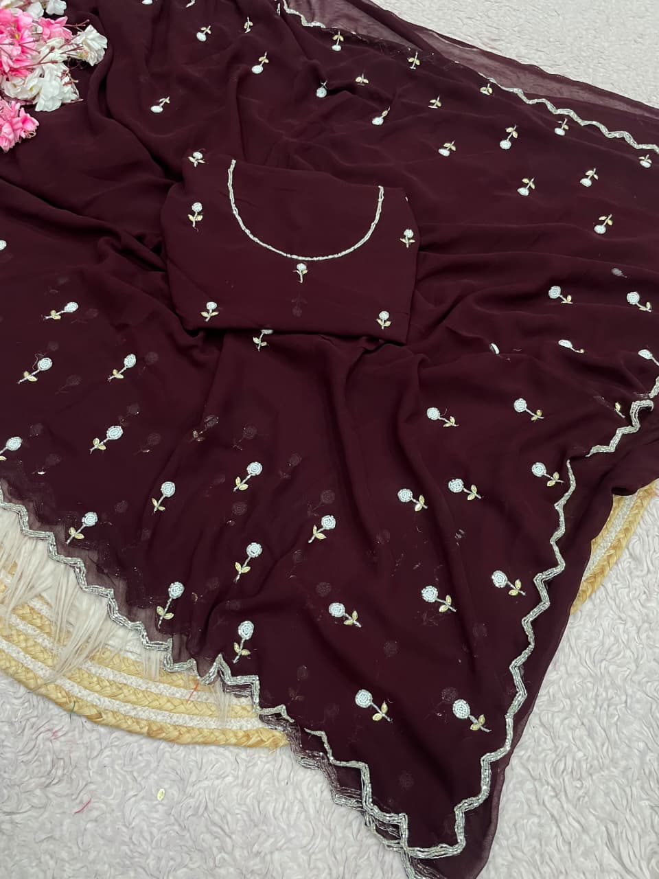 Premium Georgette Cocktails Sarees