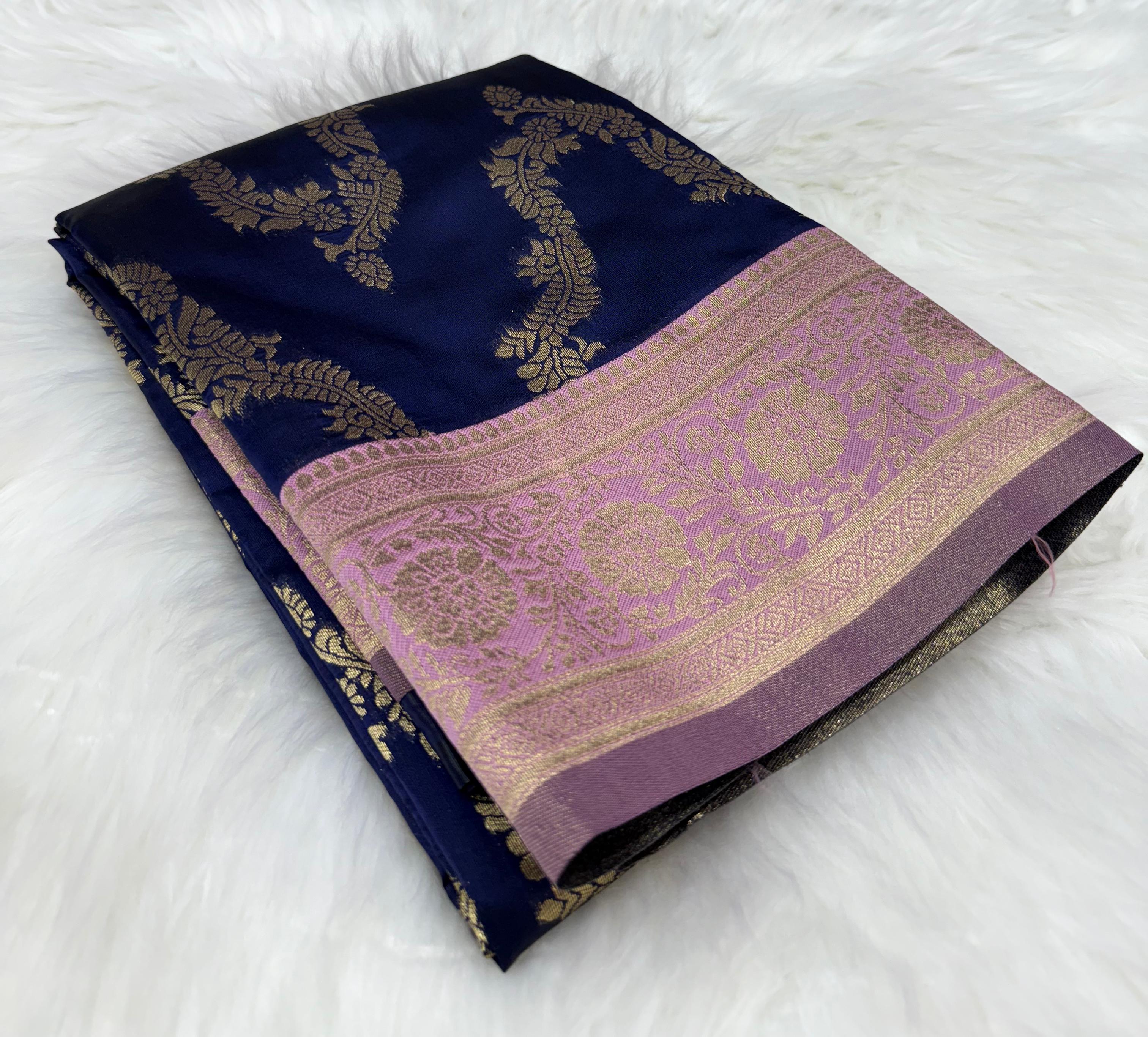 Beautiful Soft Foily Silk Sarees in Semi Kanchipattu Style