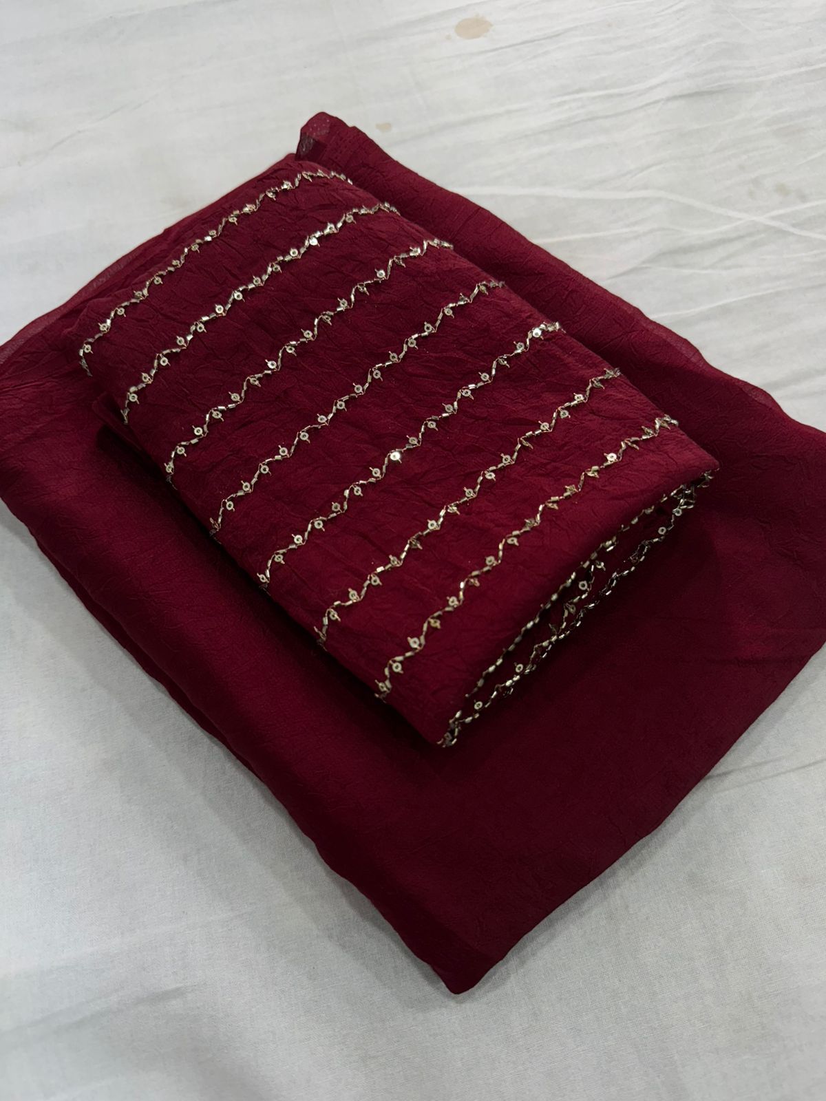 Rangoli Crush Silk Saree with Sequence Work Blouse