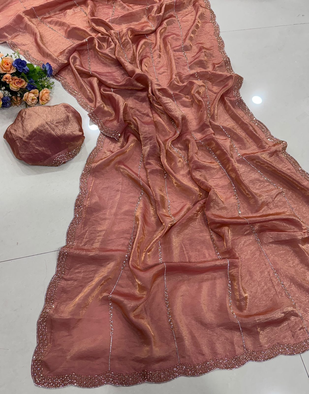 Trendy Space Sattin Silk Saree