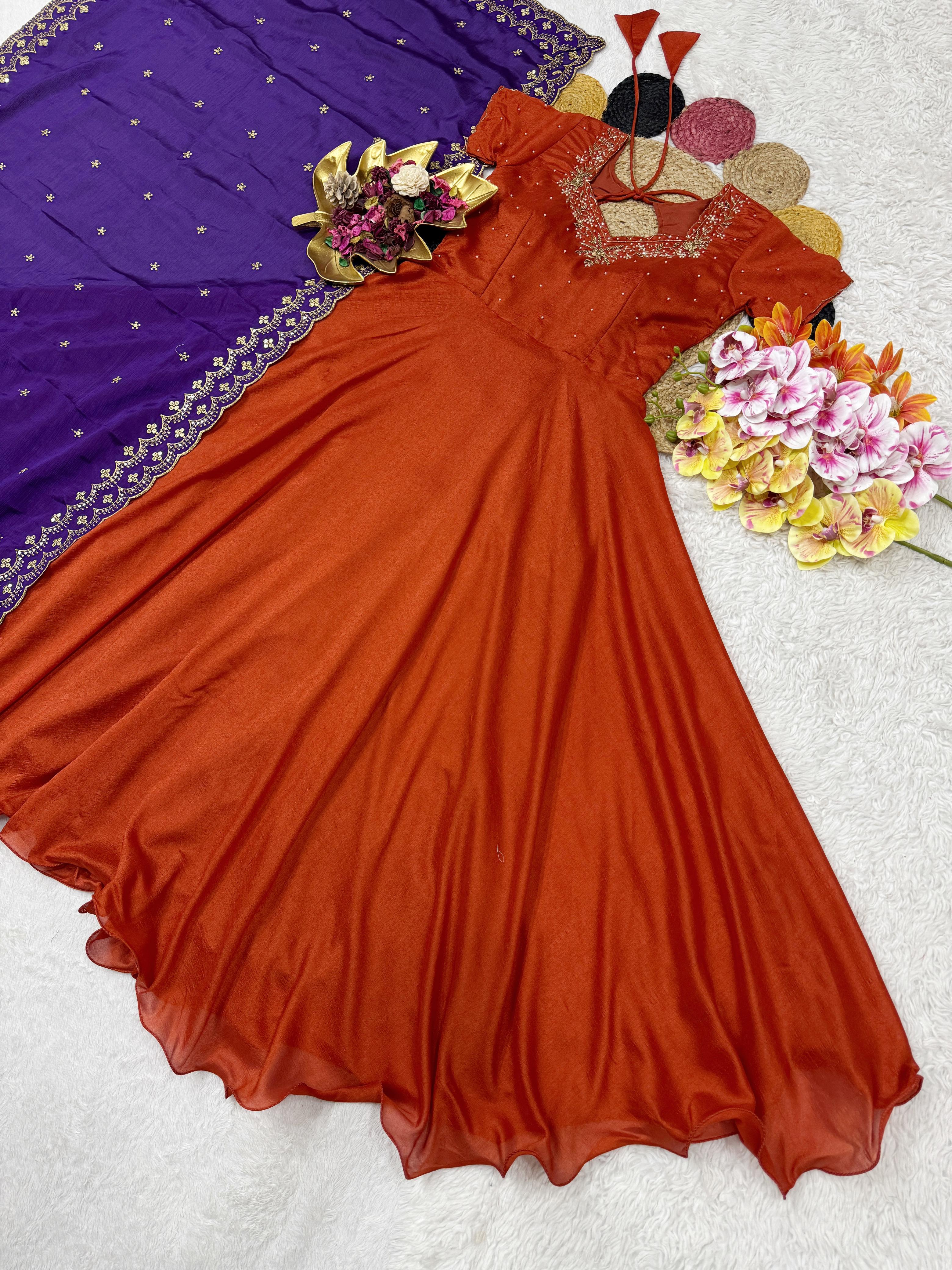 Premium Gown with Maggam Handwork
