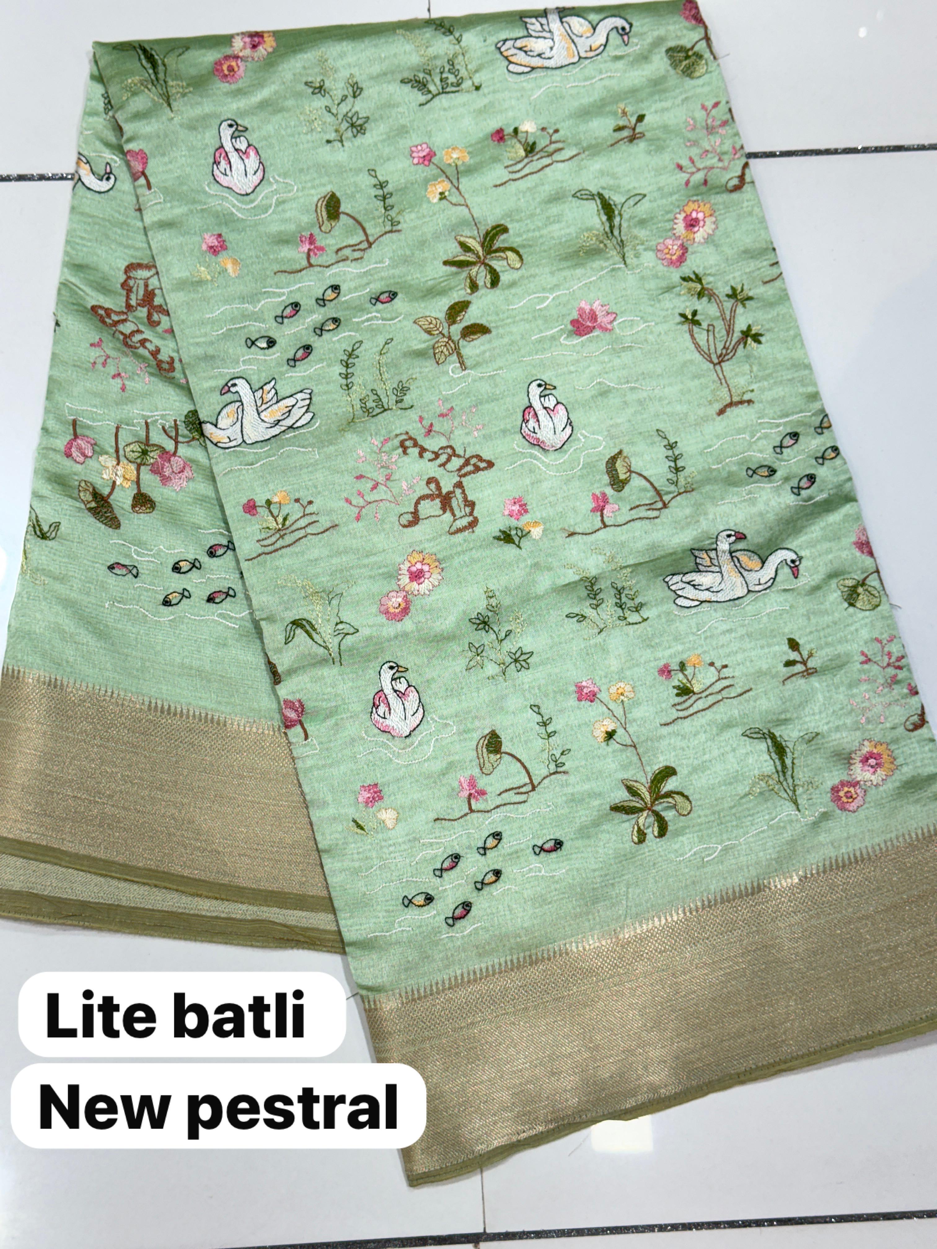 Cotton Silk sarees with all over embroidery