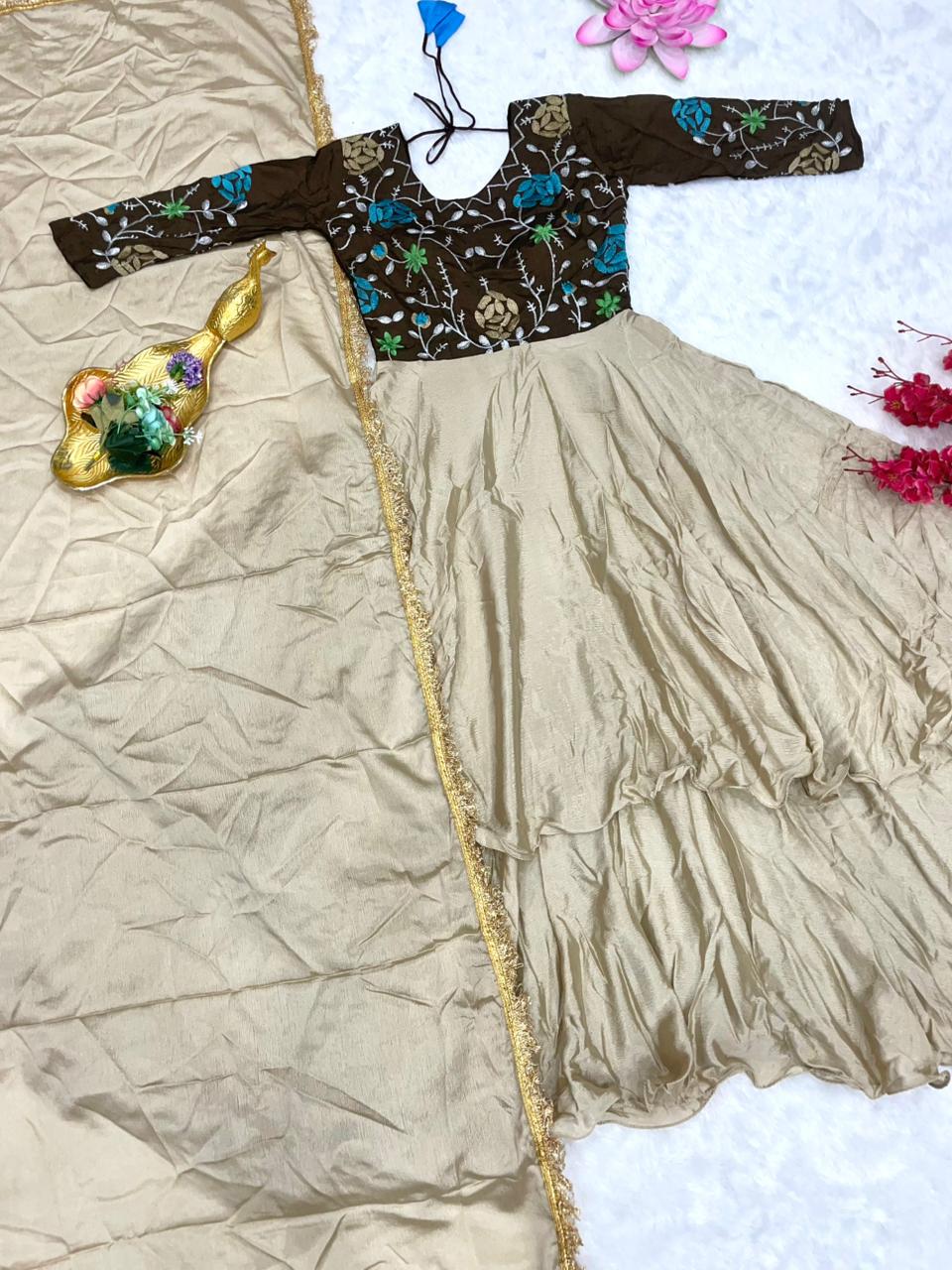 Fully Stitched Chinon Gowns