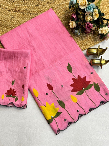 Handloom tusser silk sarees