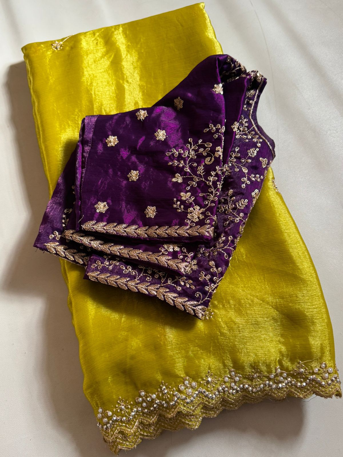 Partywear Crunchy Chiffon Crush Silk