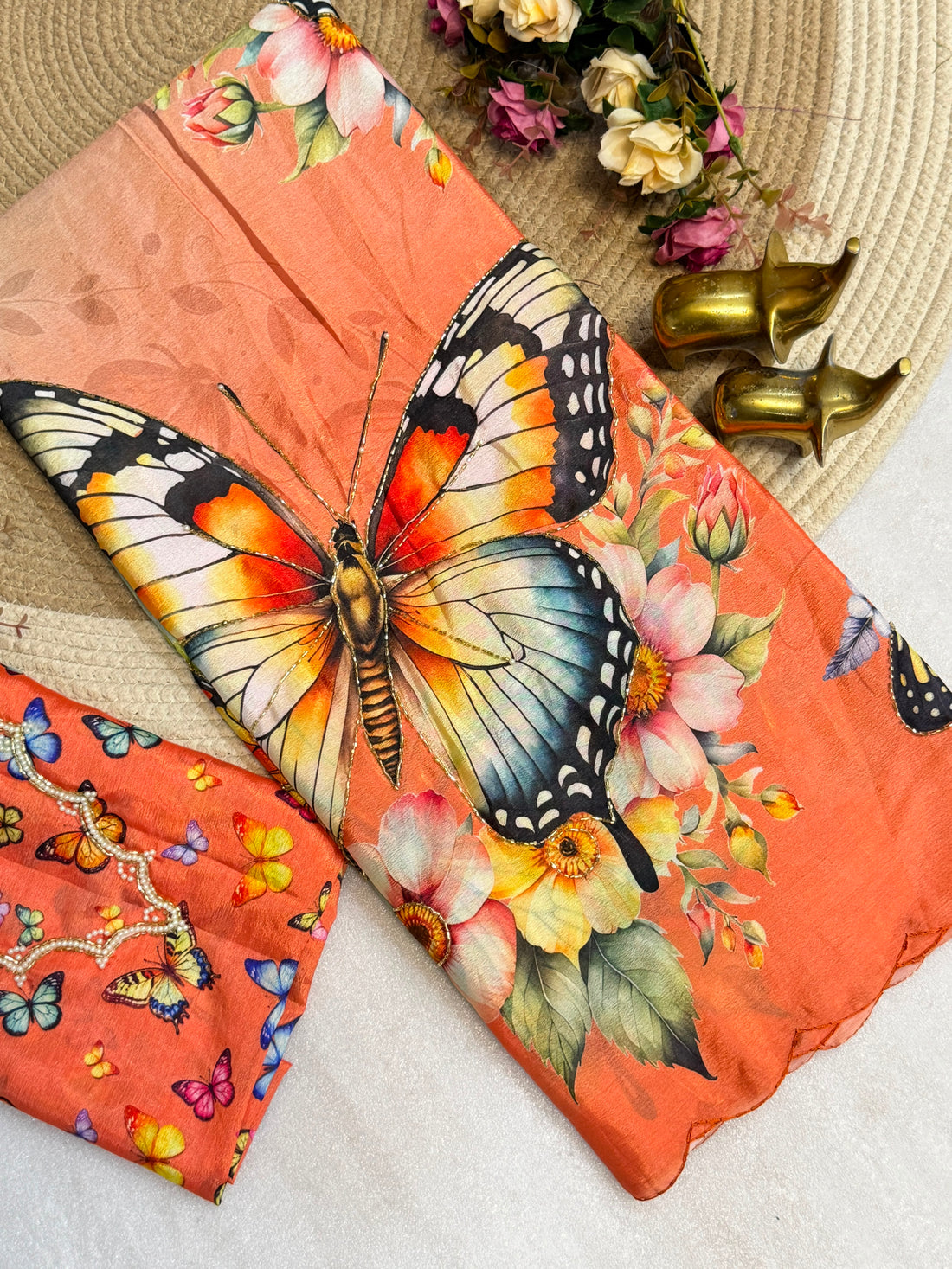 Chinnon Silk Sarees with cutdana work