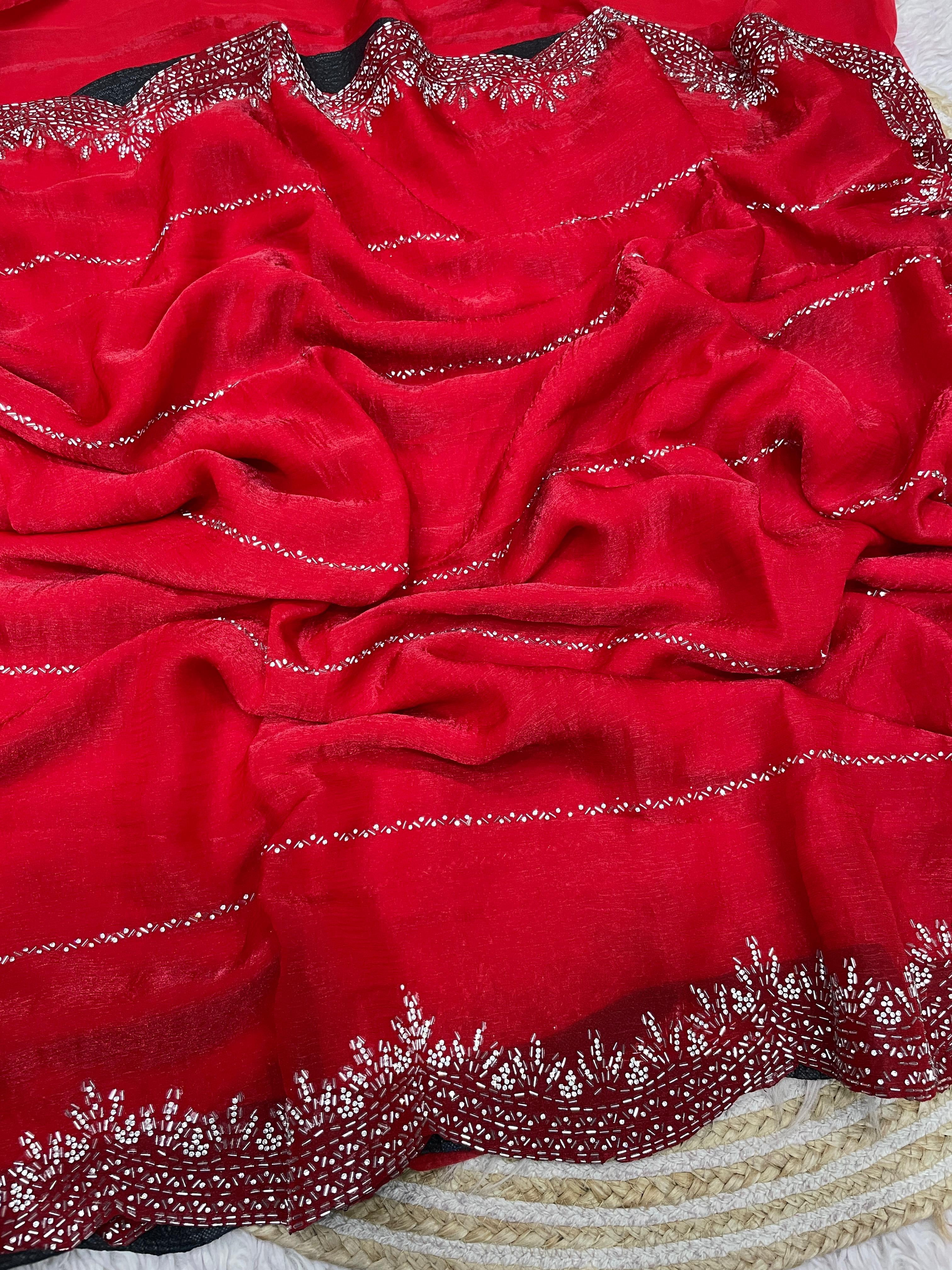 Fendy chiffon with Swarovski work