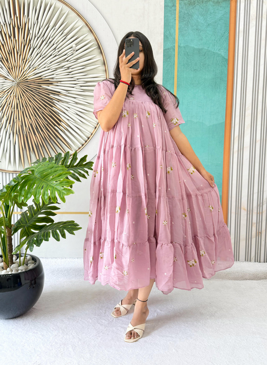 Designer Mul Chanderi Frocks