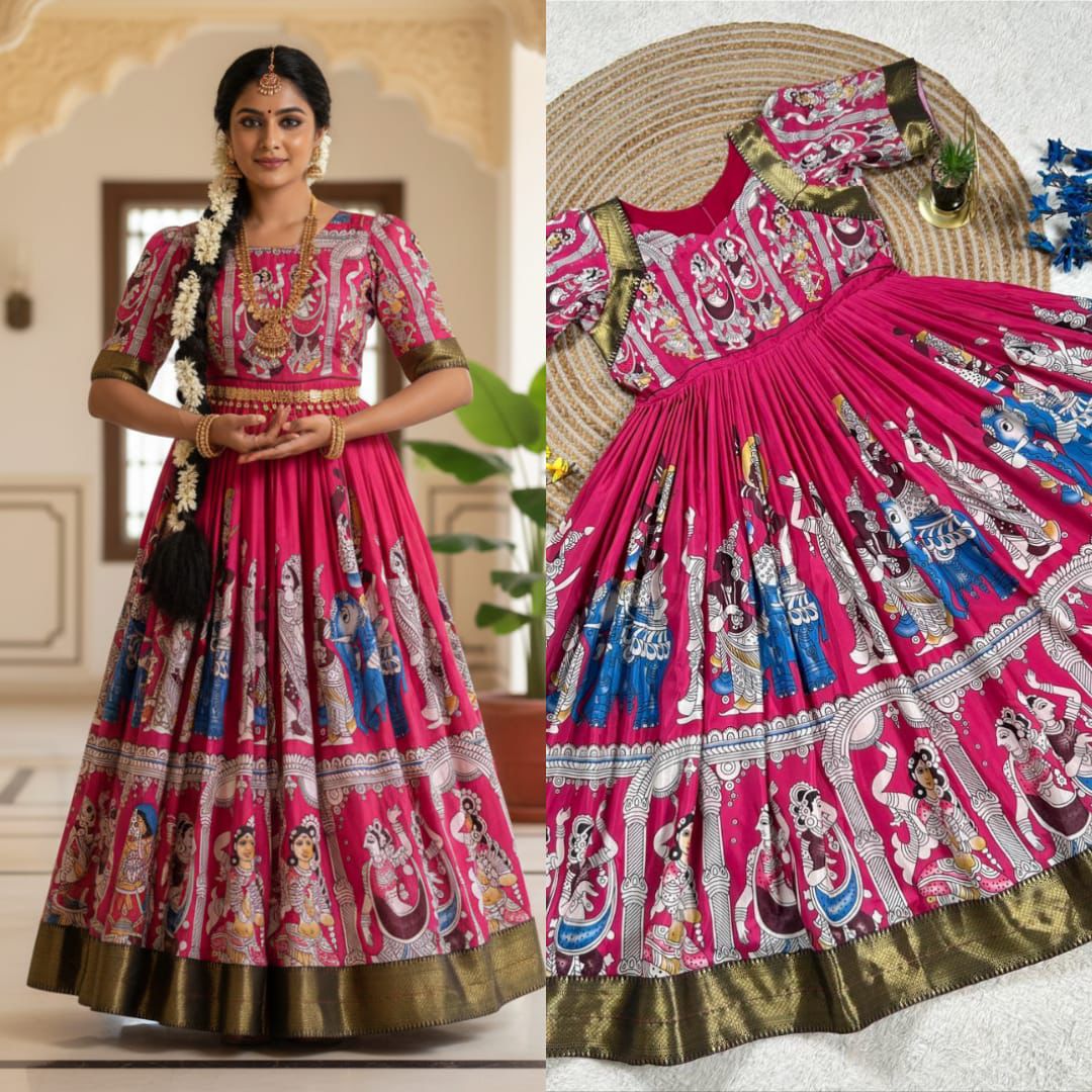 Premium Muslin Cotton Kalamkari Gowns