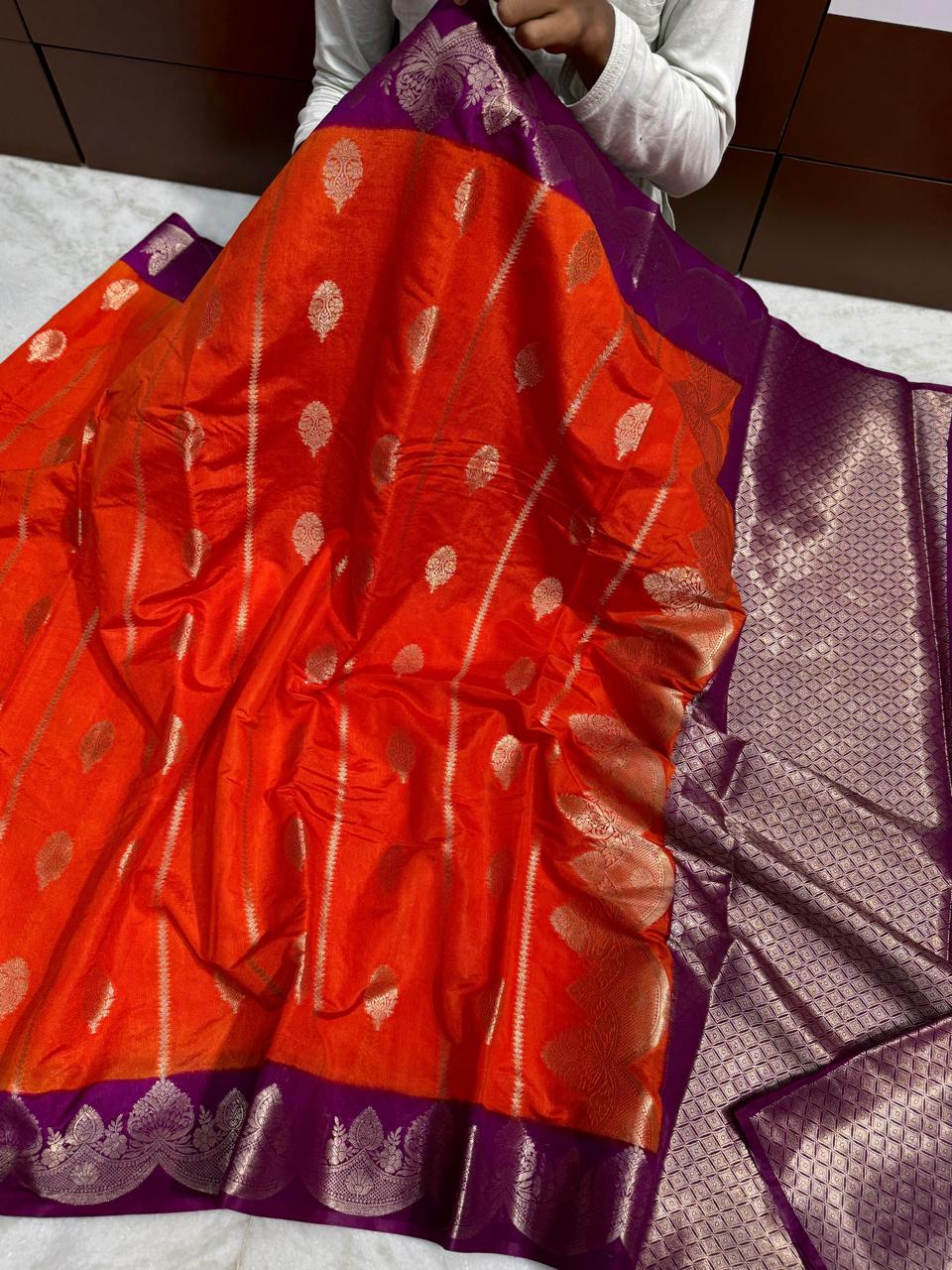 Banarasi Dyble Dupion Soft Silk Sarees