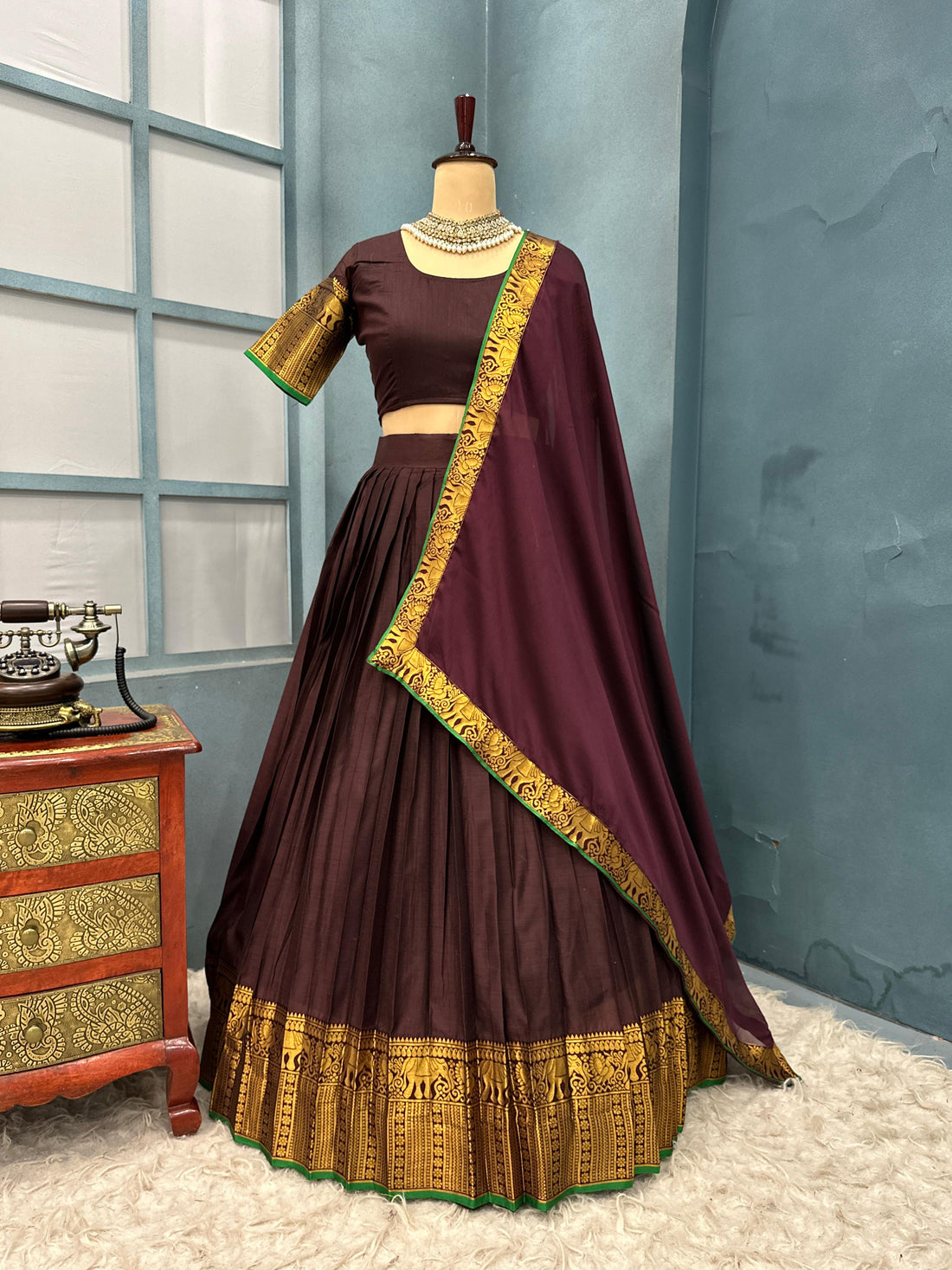 Premium Cotton Silk Fully Stitched Lehenga