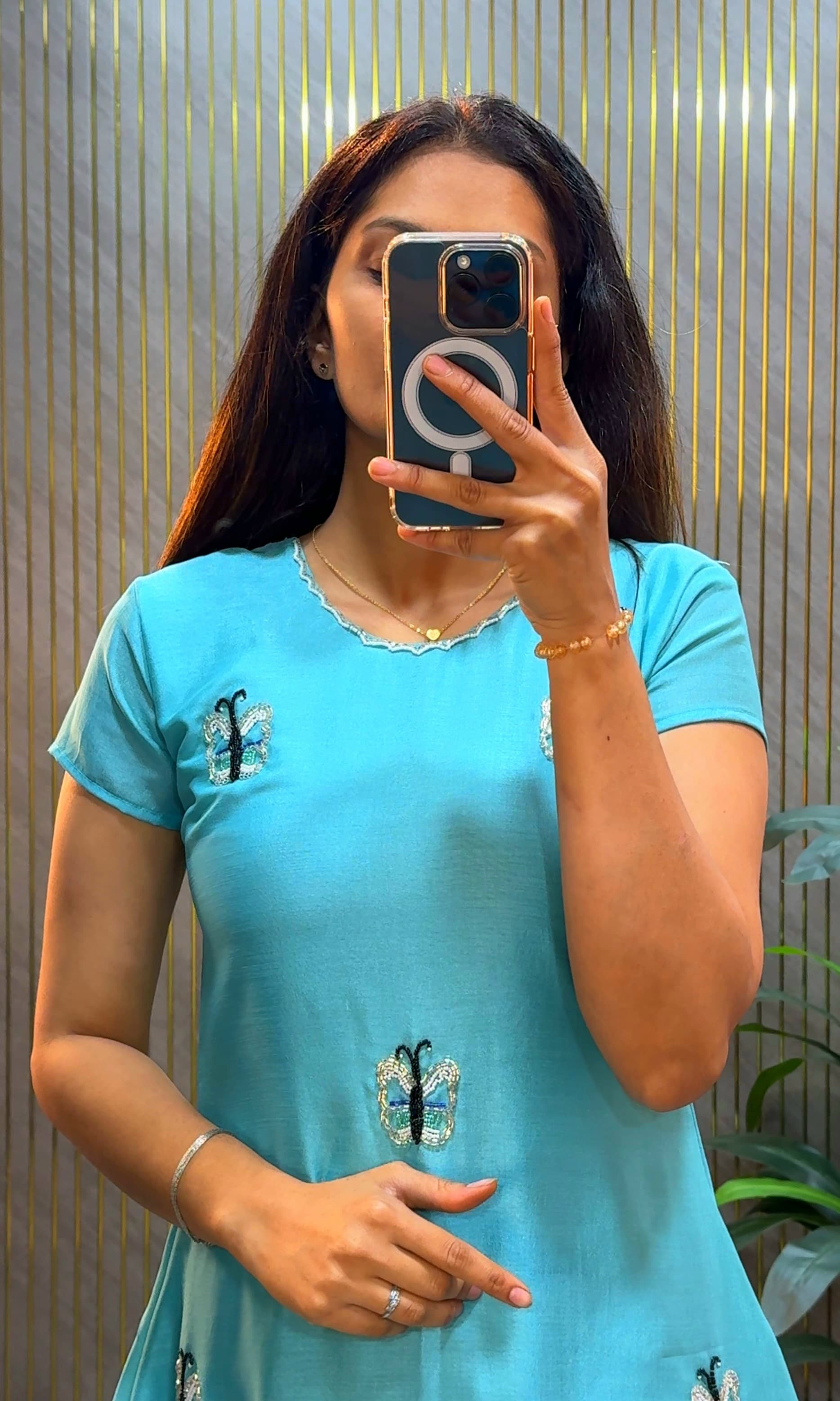 Designer Maggam Hand Work A-line Kurti