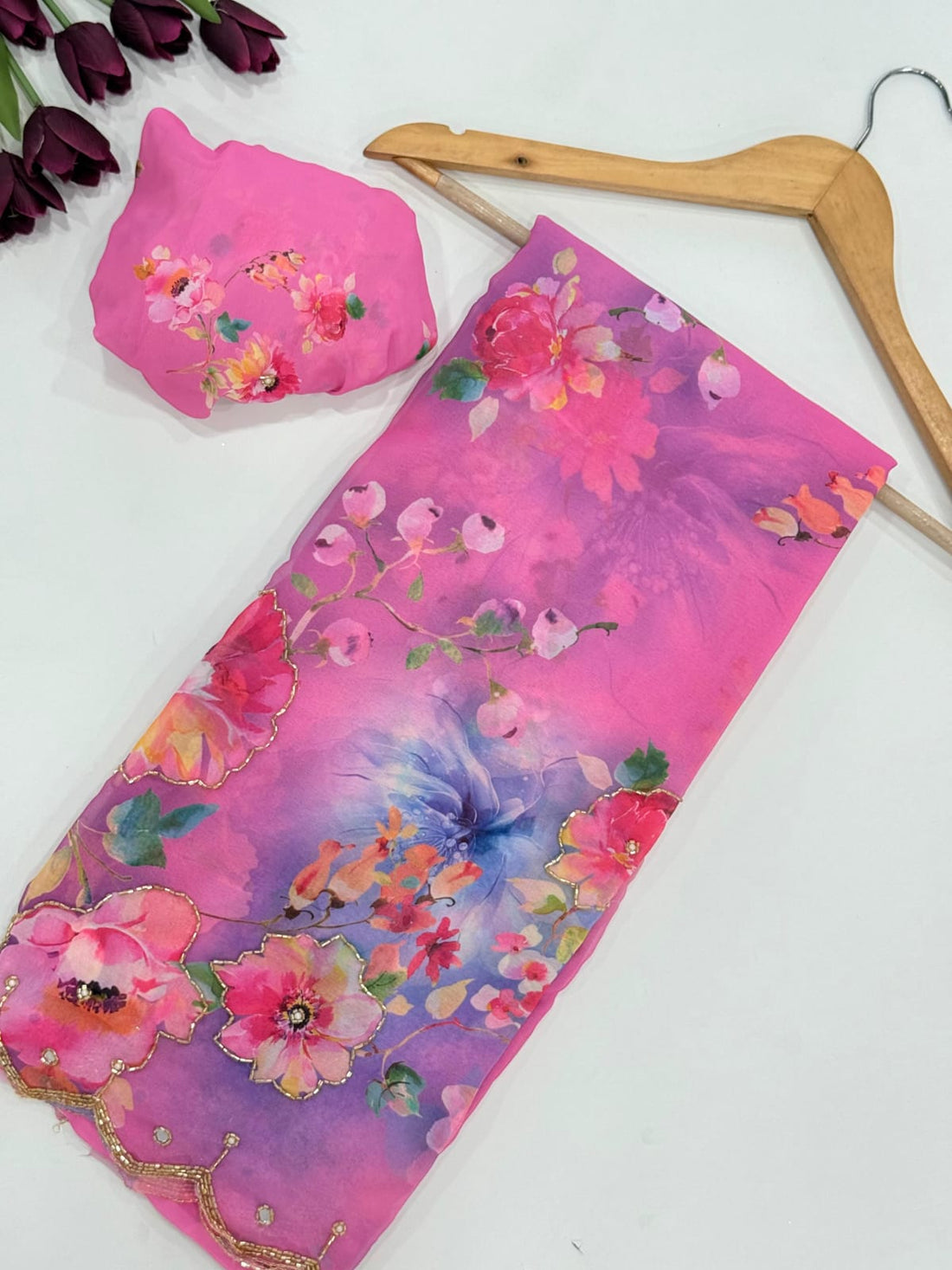 Premium Georgette with Cutdana work