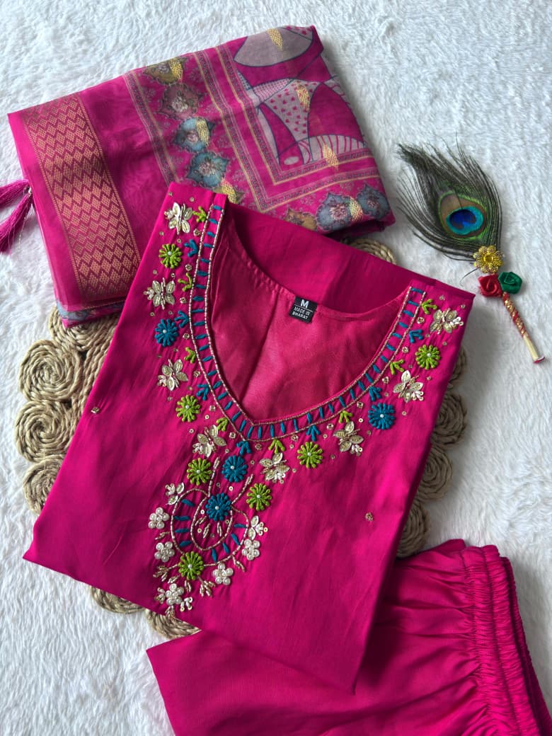 Premium Pink Kurti Set