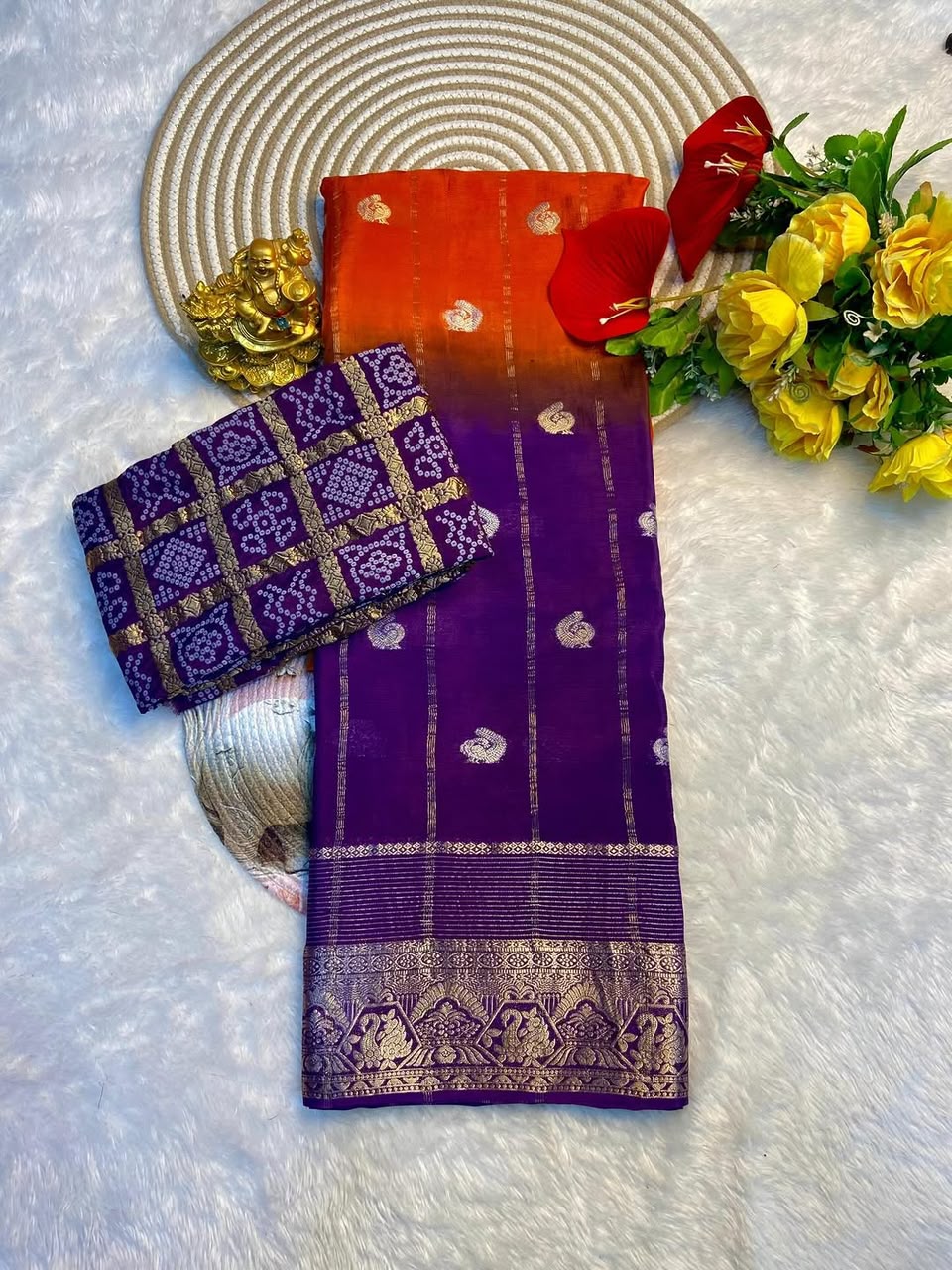 Pure Viscose Chinnon Sarees