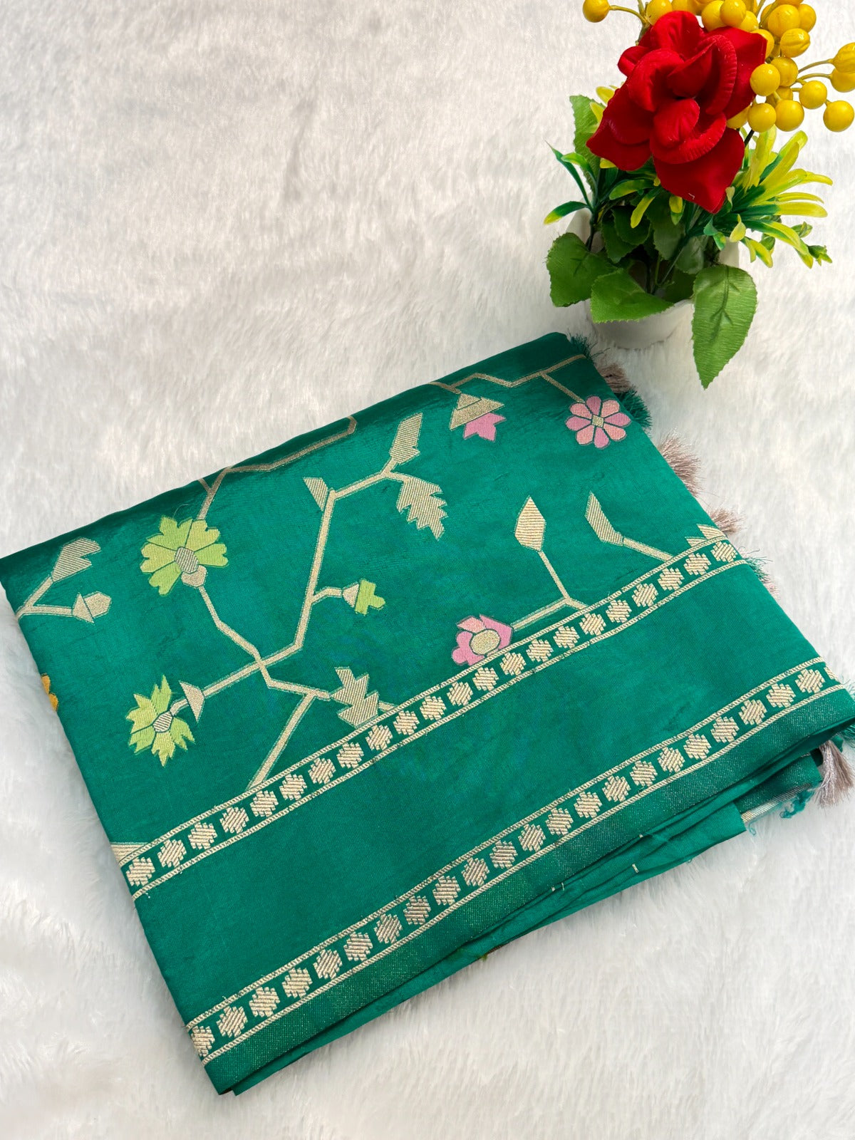 Banarasi silk sarees with jamdani weaving
